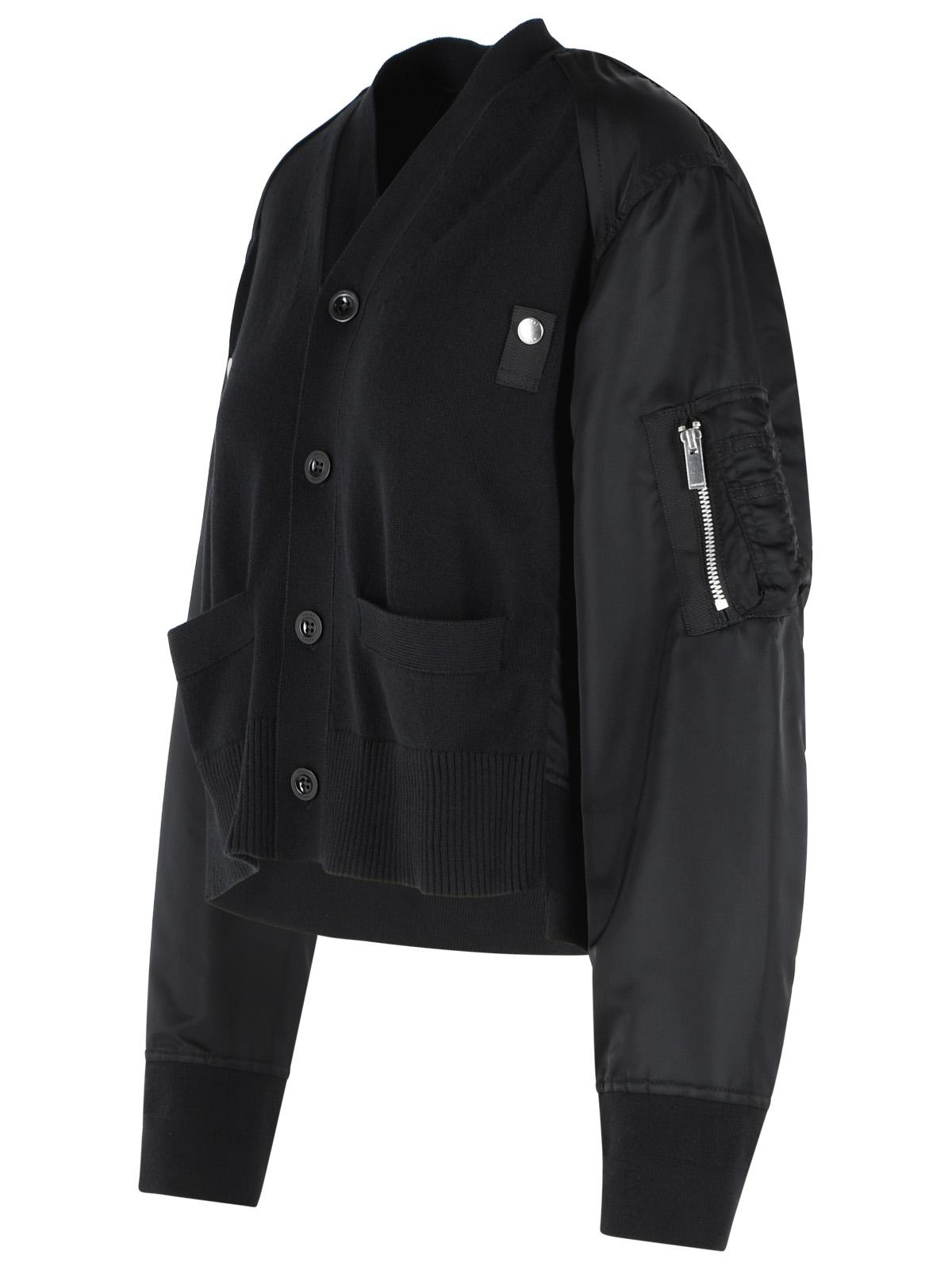 Sacai Black Cotton Blend Cardigan Women SACAI