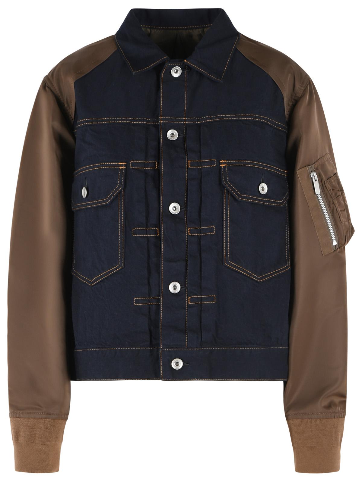 Sacai Navy And Brown Cotton And Polyester Jacket Women SACAI