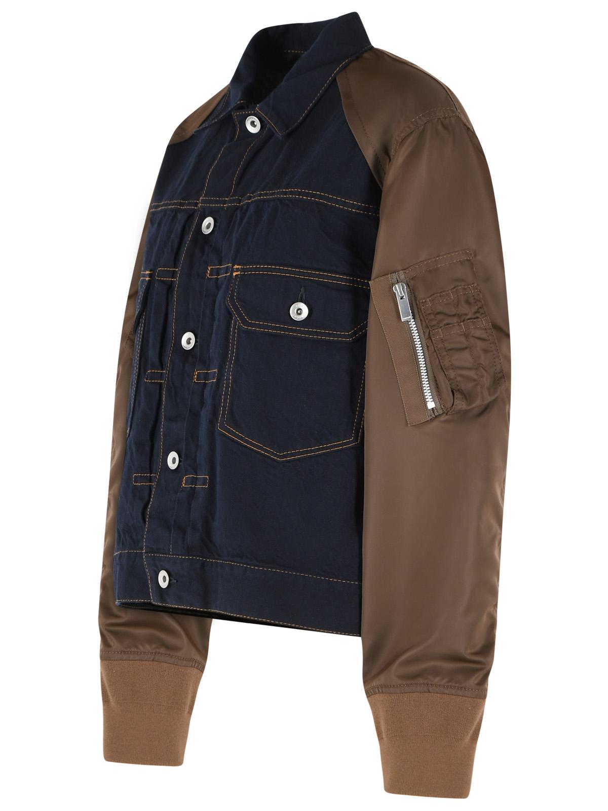 Sacai Navy And Brown Cotton And Polyester Jacket Women SACAI