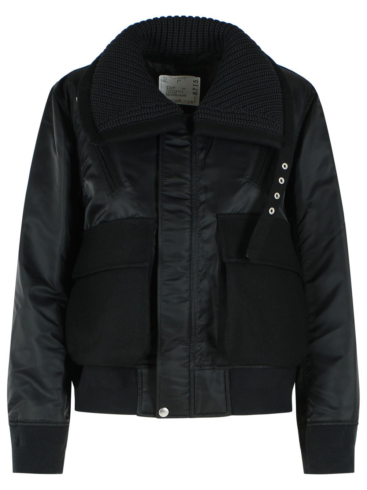 Sacai Melton Jacket In Black Nylon Women SACAI