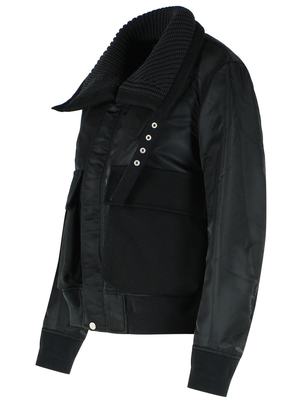 Sacai Melton Jacket In Black Nylon Women SACAI