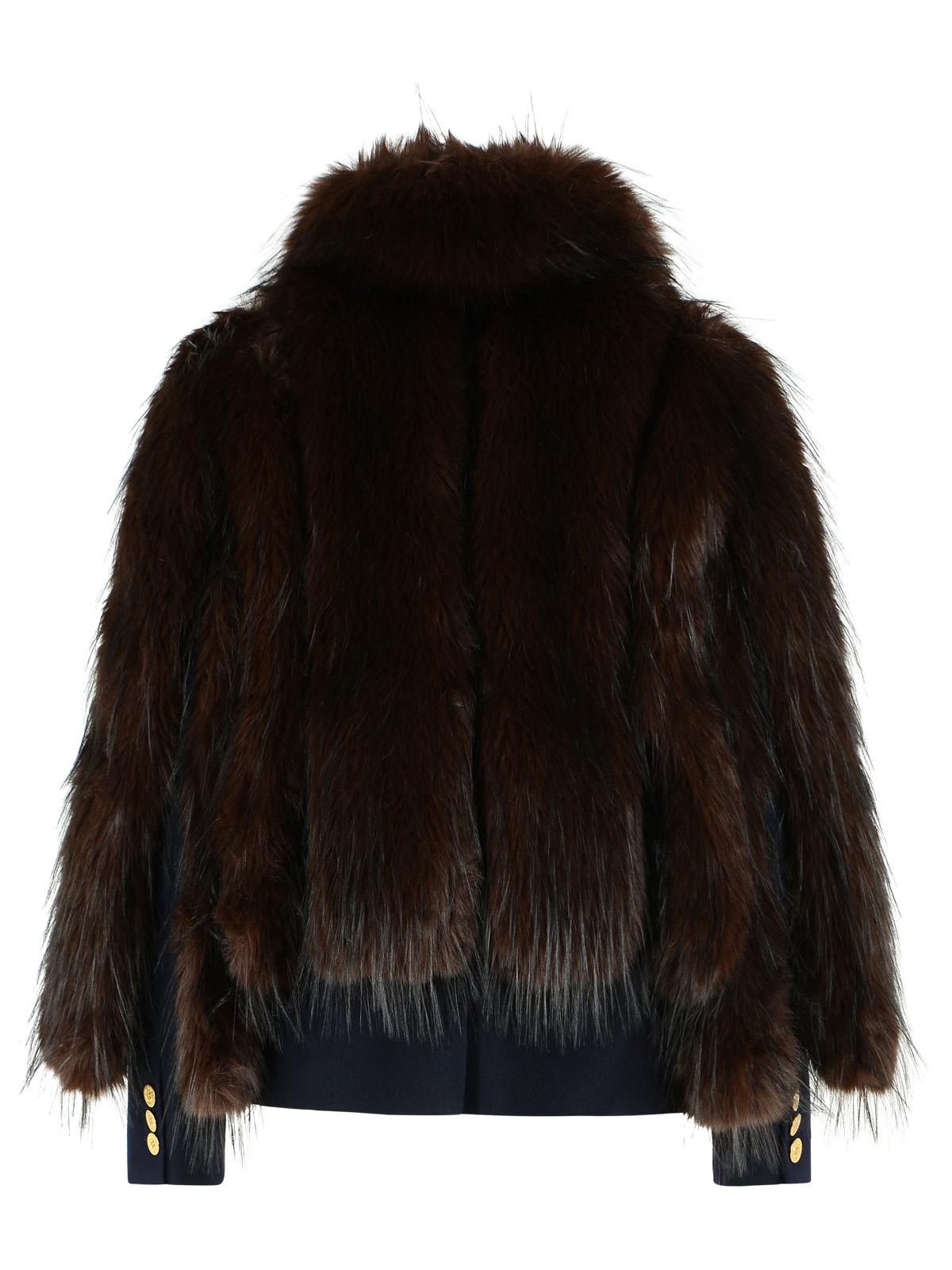 Sacai Brown Faux Fur Coat Women SACAI