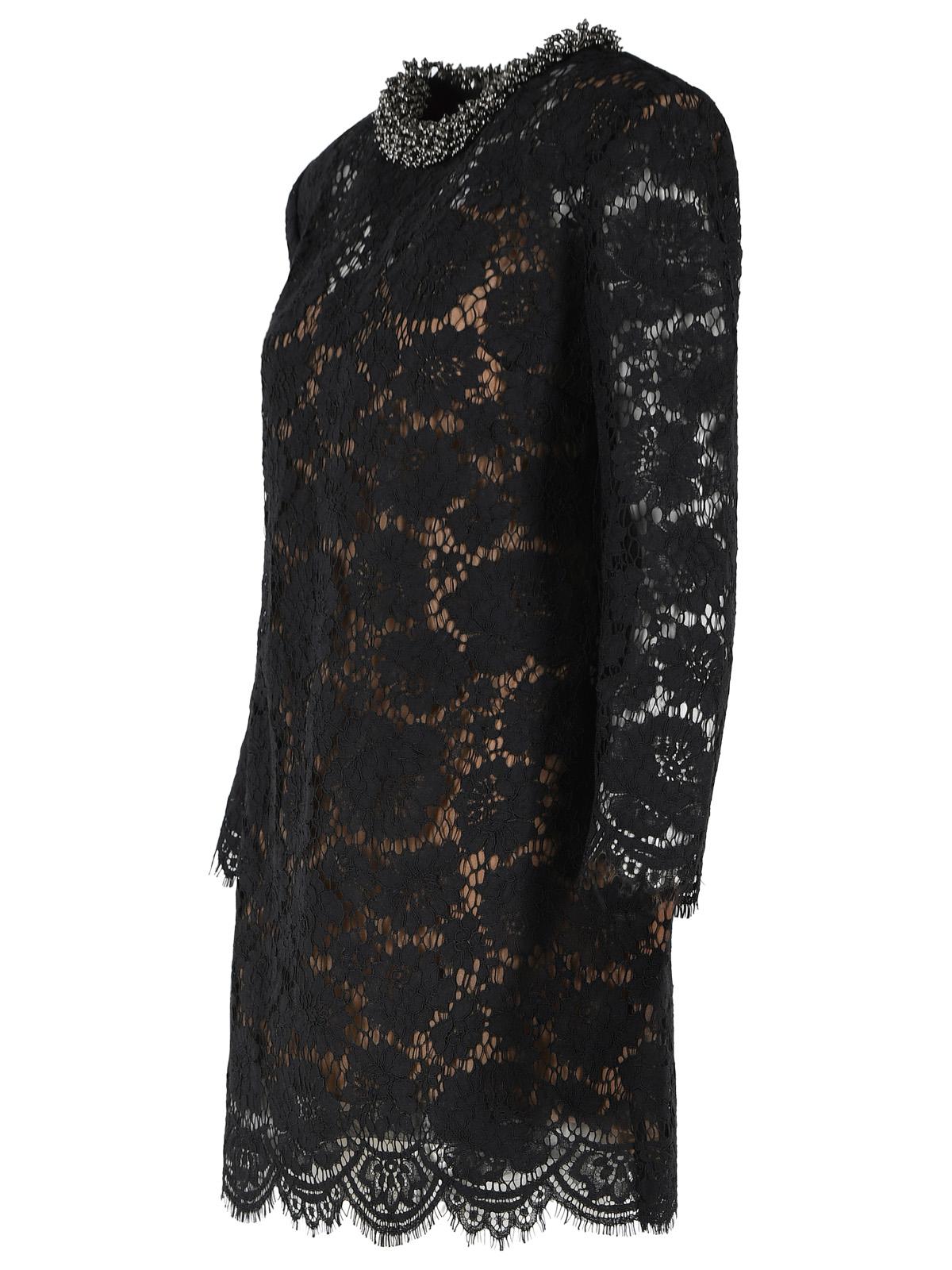 Self Portrait Black Cotton Blend Mini Dress Women SELF-PORTRAIT