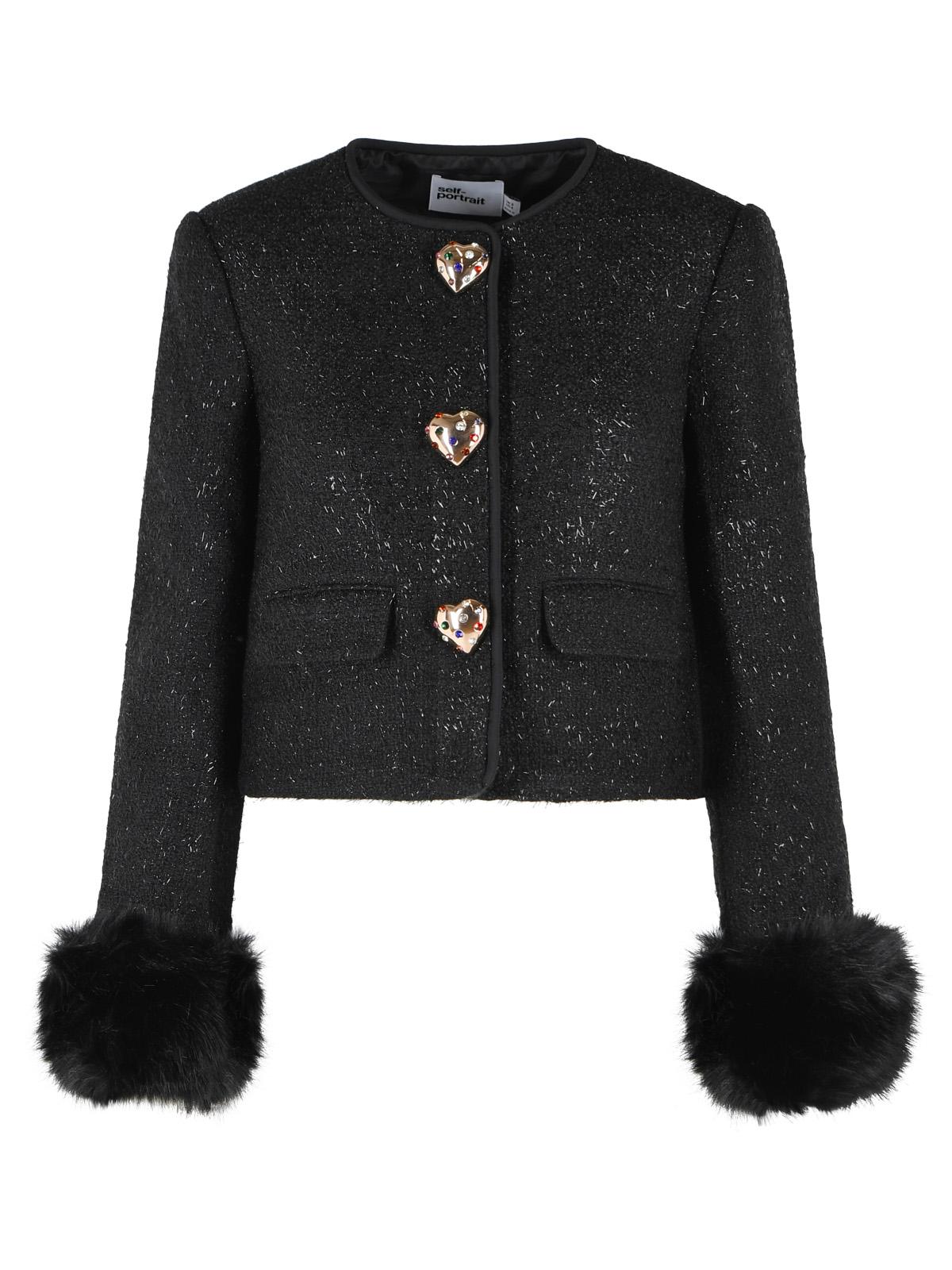 Self Portrait Black Wool Blend Jacket Women SELF-PORTRAIT