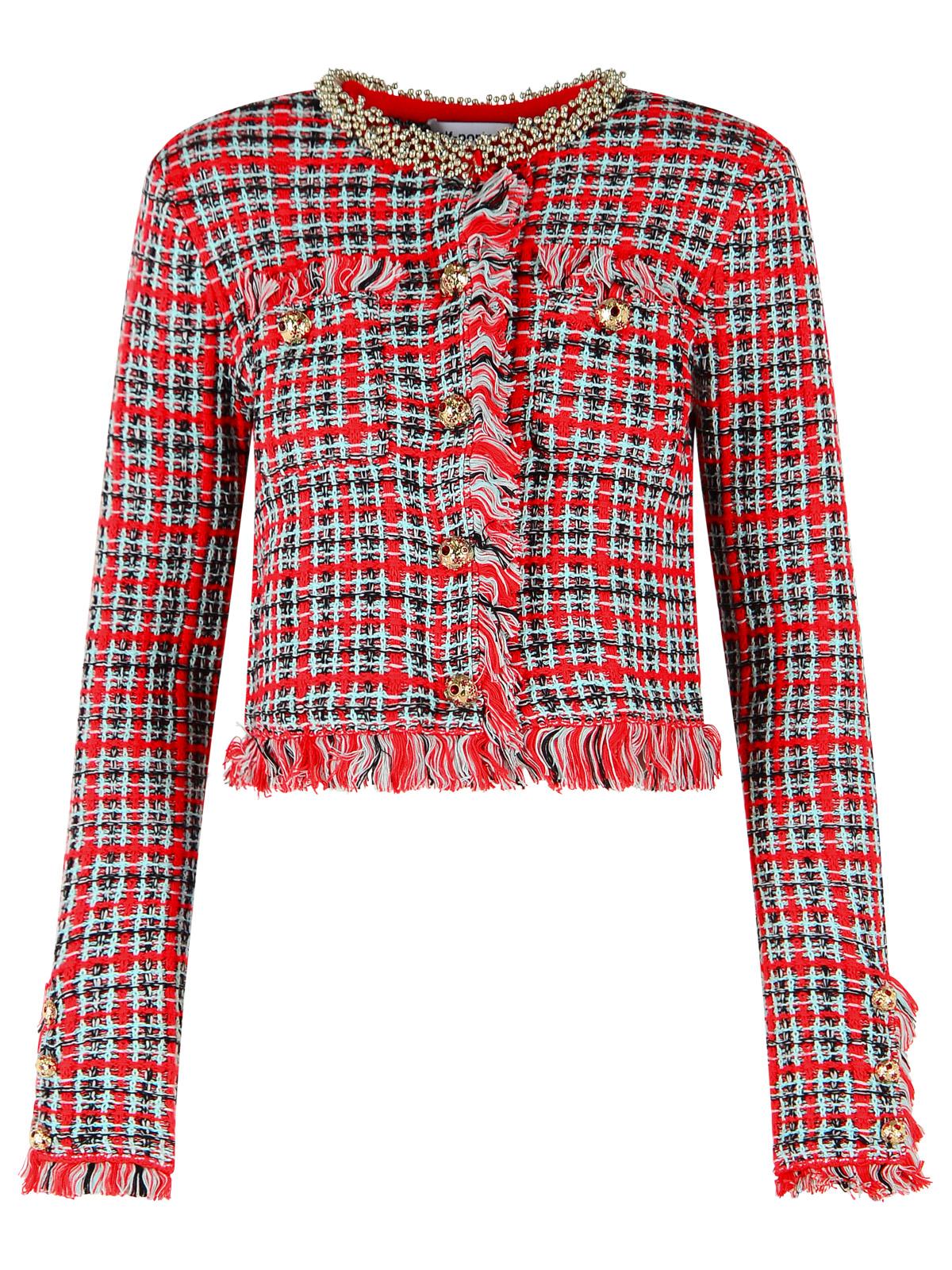 Self Portrait Red Cotton Blend Jacket Women SELF-PORTRAIT