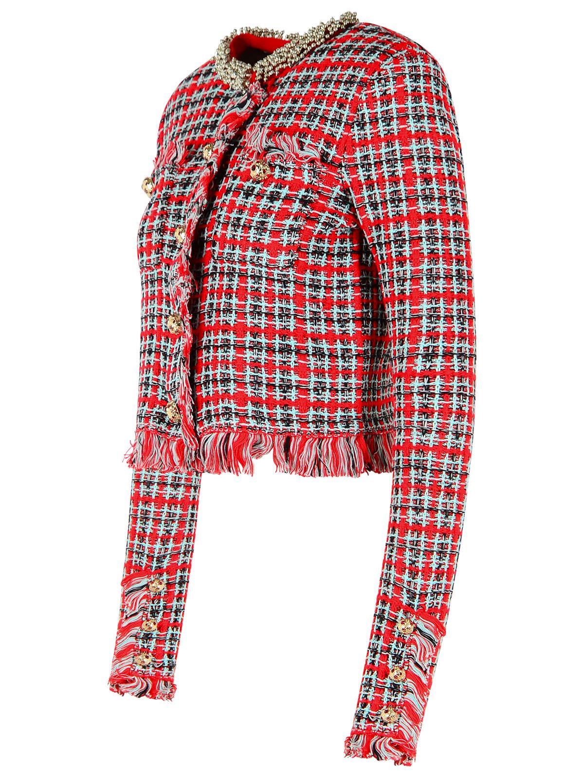 Self Portrait Red Cotton Blend Jacket Women SELF-PORTRAIT