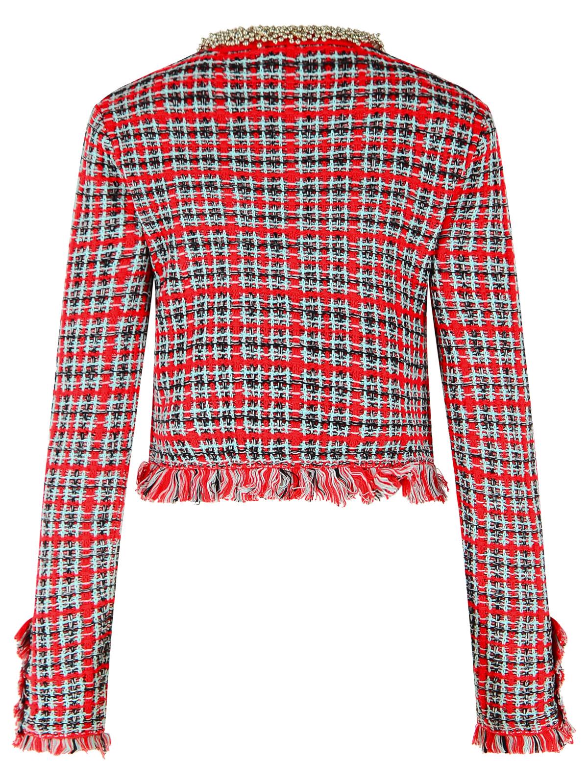 Self Portrait Red Cotton Blend Jacket Women SELF-PORTRAIT