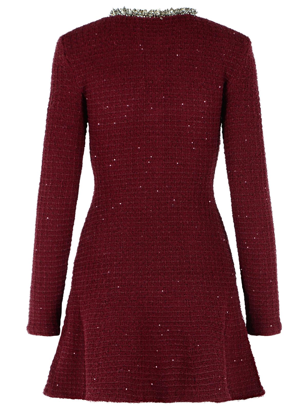 Self Portrait Burgundy Cotton Blend Mini Dress Women SELF-PORTRAIT