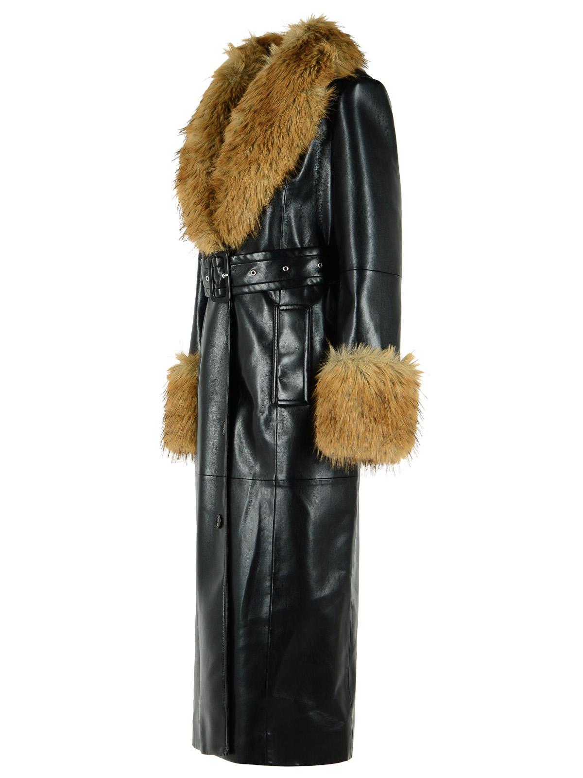 Stand Studio 'Estella' Black Faux Leather Trench Coat Women STAND STUDIO
