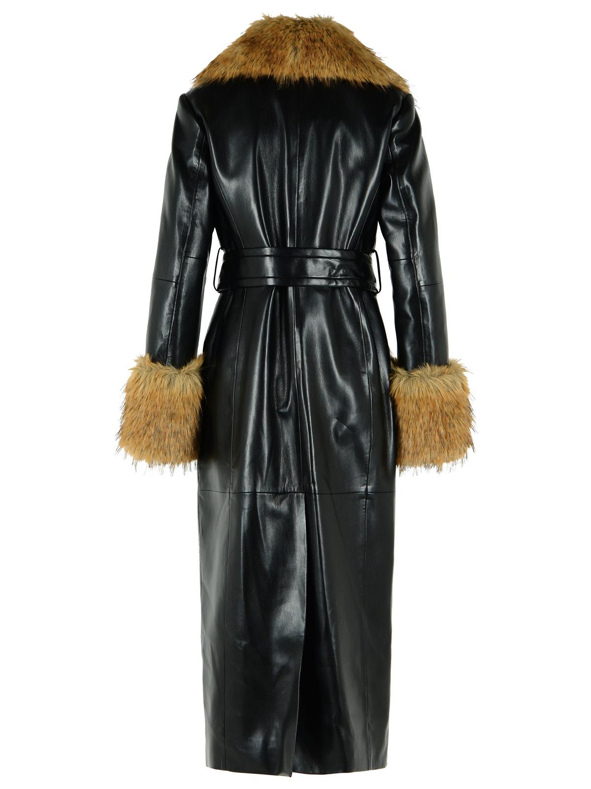 Stand Studio 'Estella' Black Faux Leather Trench Coat Women STAND STUDIO