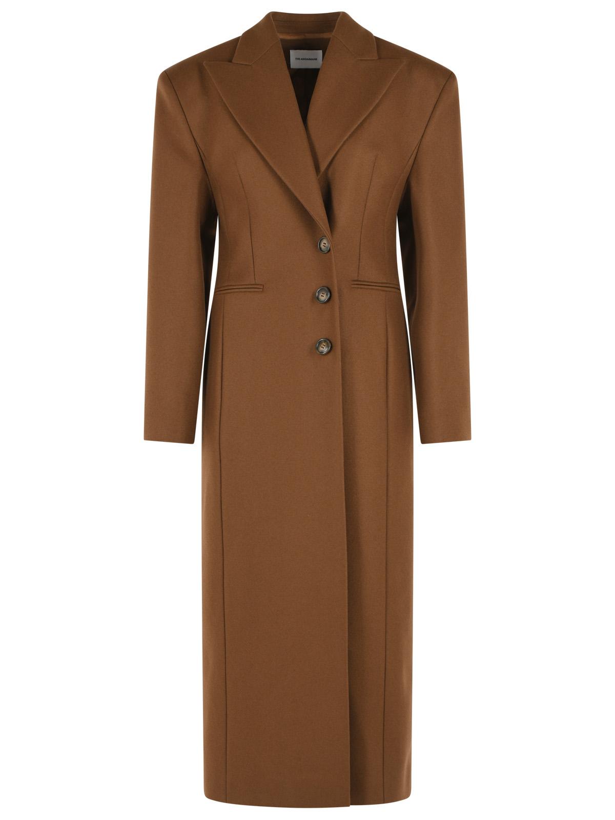 The Andamane 'Ottavia' Brown Virgin Wool Blend Coat Women THE ANDAMANE