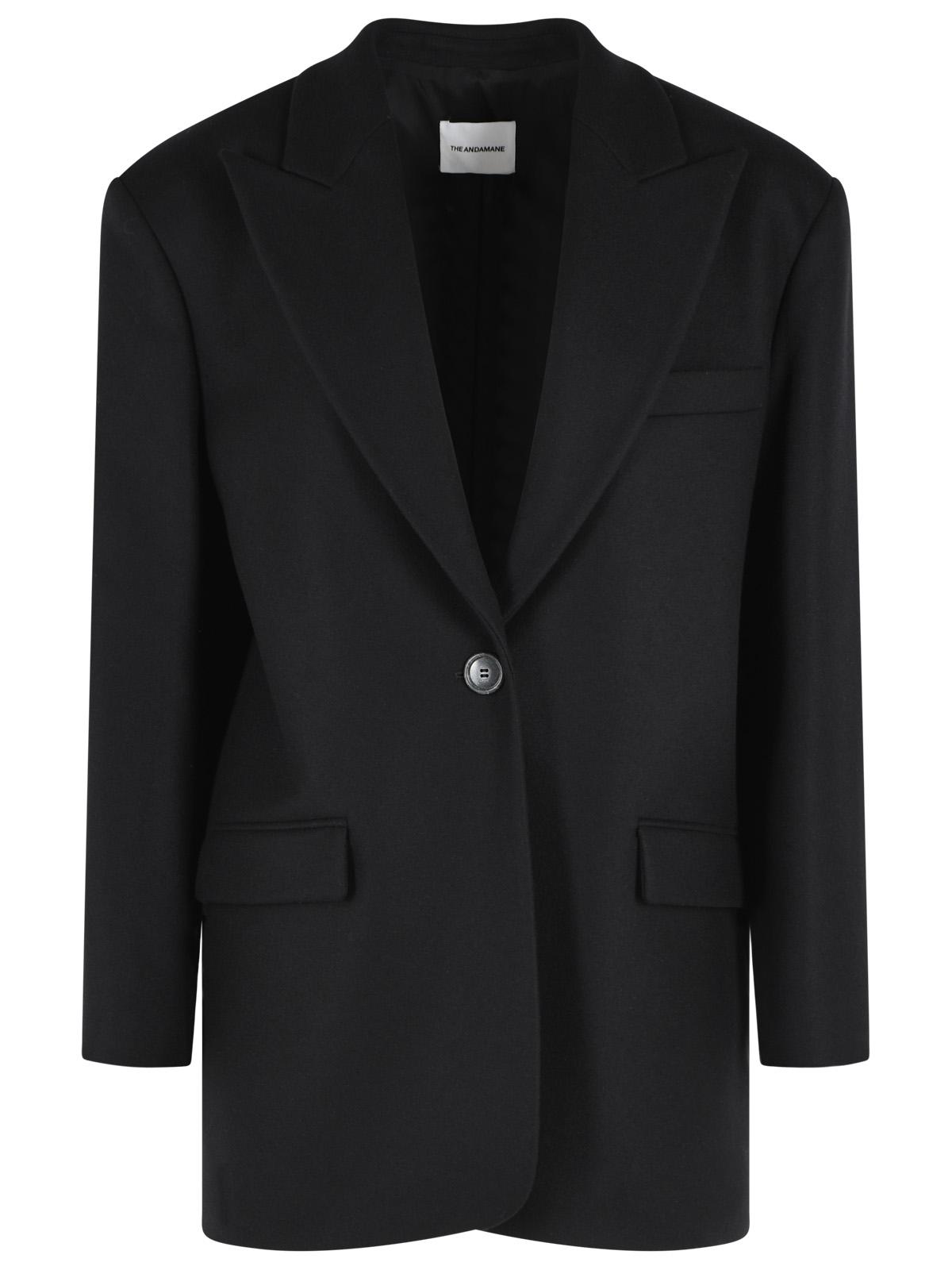 The Andamane 'Teresa' Black Virgin Wool Oversize Blazer Women THE ANDAMANE