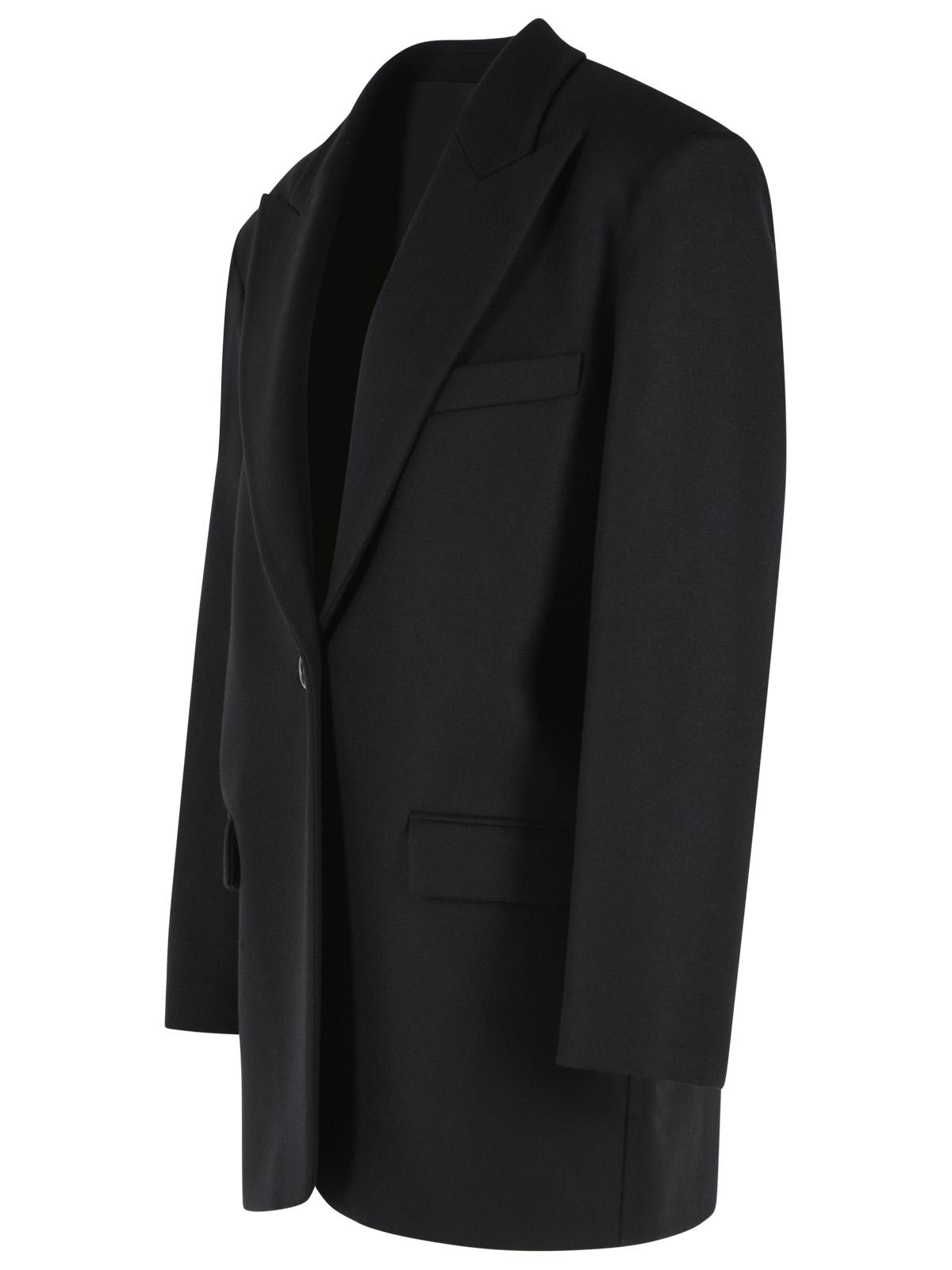 The Andamane 'Teresa' Black Virgin Wool Oversize Blazer Women THE ANDAMANE