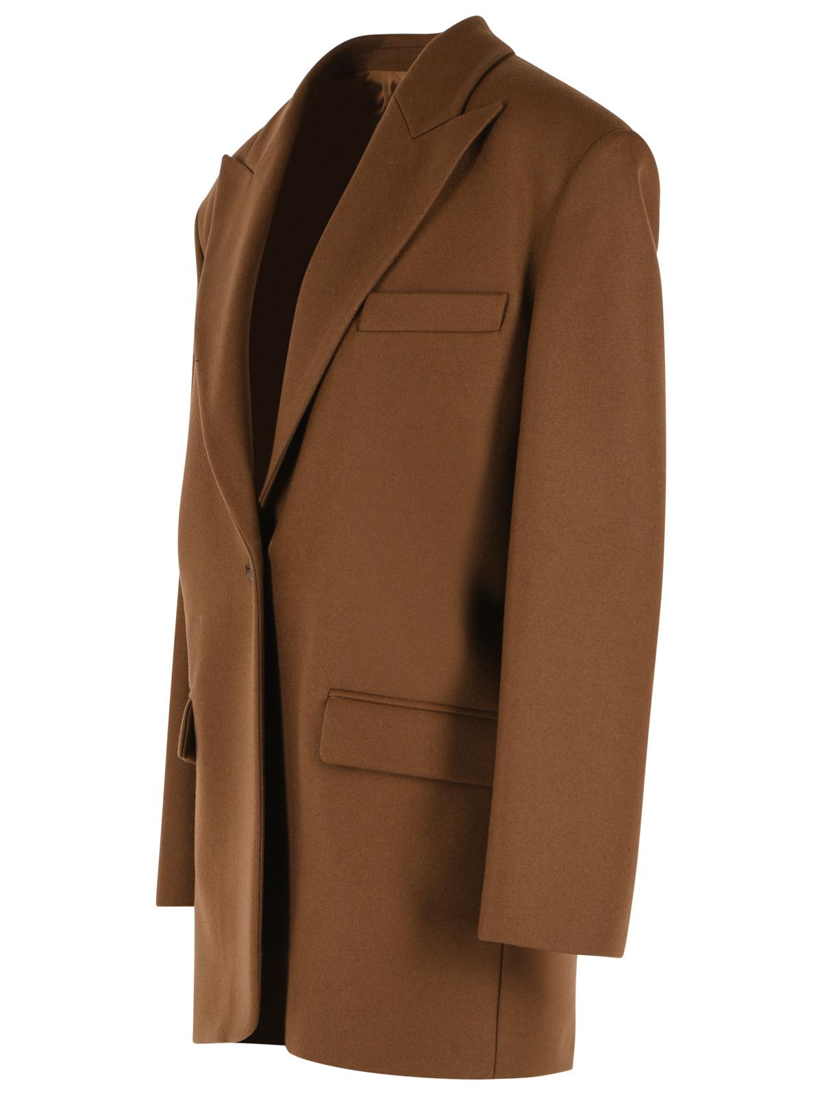 The Andamane 'Teresa' Oversize Brown Virgin Wool Blazer Women THE ANDAMANE