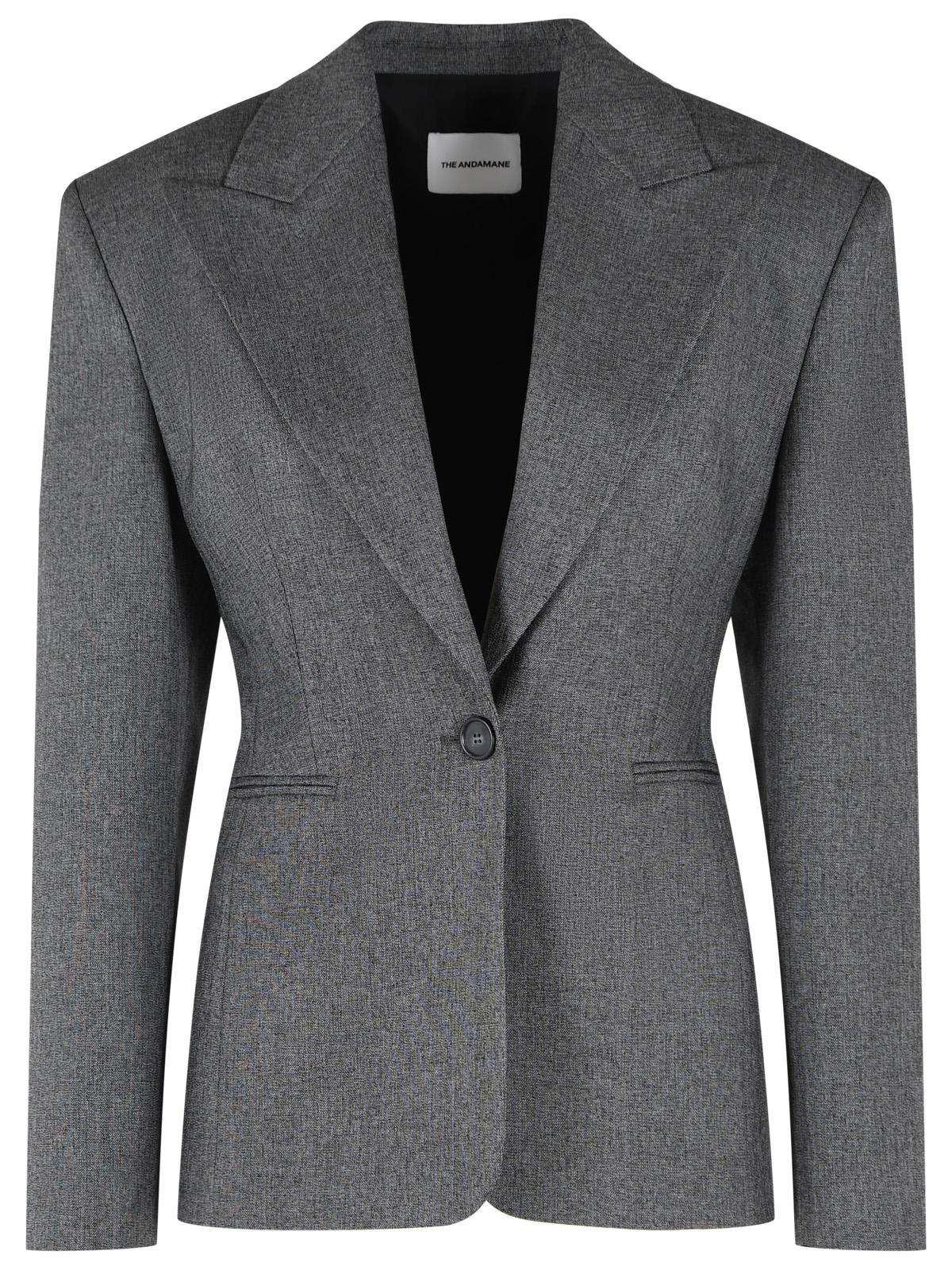The Andamane 'Toni' Blazer In Grey And Black Polyester Blend Women THE ANDAMANE