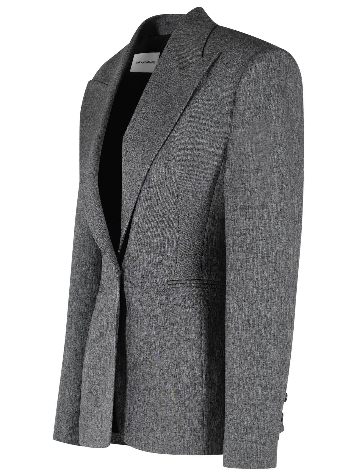 The Andamane 'Toni' Blazer In Grey And Black Polyester Blend Women THE ANDAMANE