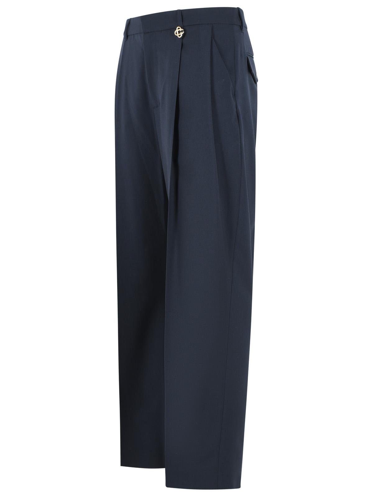 Casablanca 'Pleated' Blue Wool Pants Men CASABLANCA