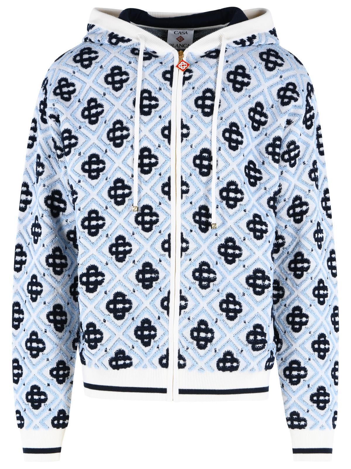Casablanca Blue Wool Sweatshirt Men CASABLANCA