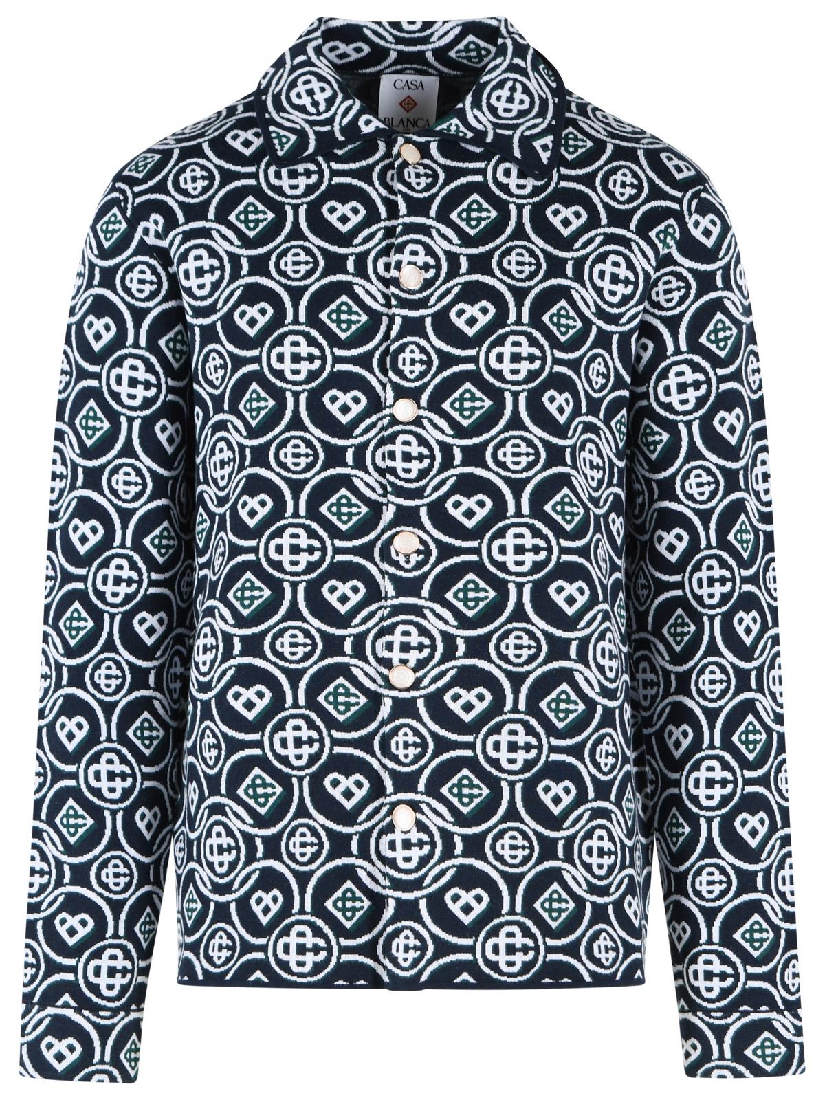 Casablanca 'Cc Monogram' Navy Cotton Shirt Men CASABLANCA