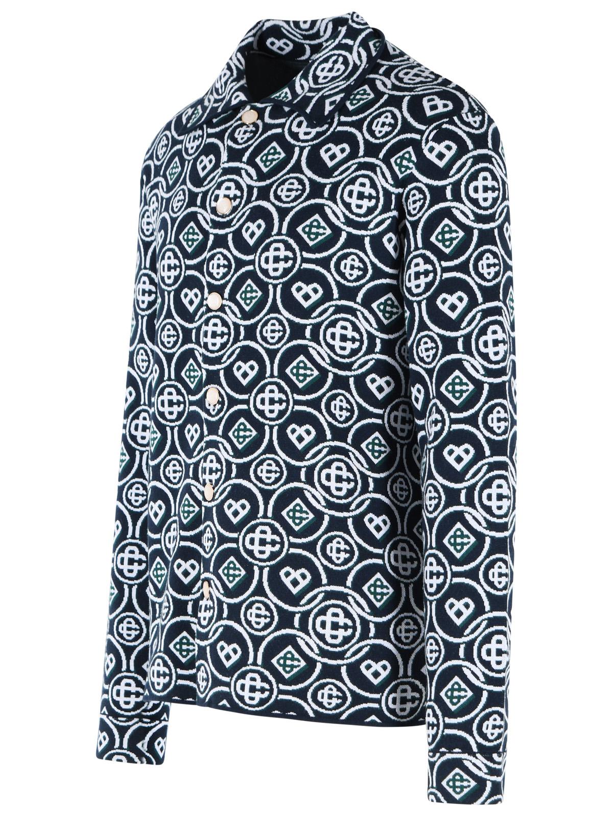 Casablanca 'Cc Monogram' Navy Cotton Shirt Men CASABLANCA