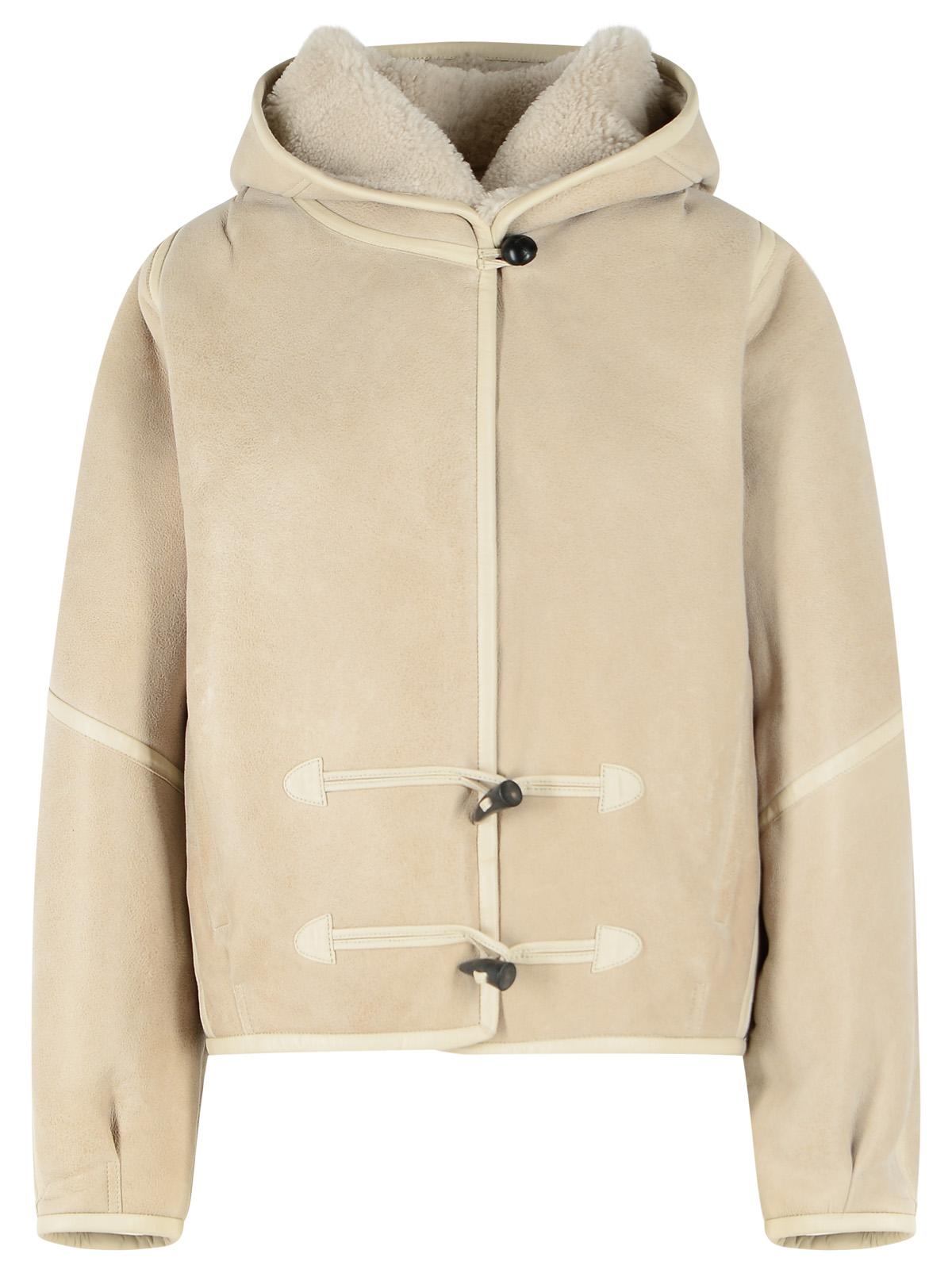 Isabel Marant 'Amiel' Ecru Sheepskin Short Coat Women ISABEL MARANT