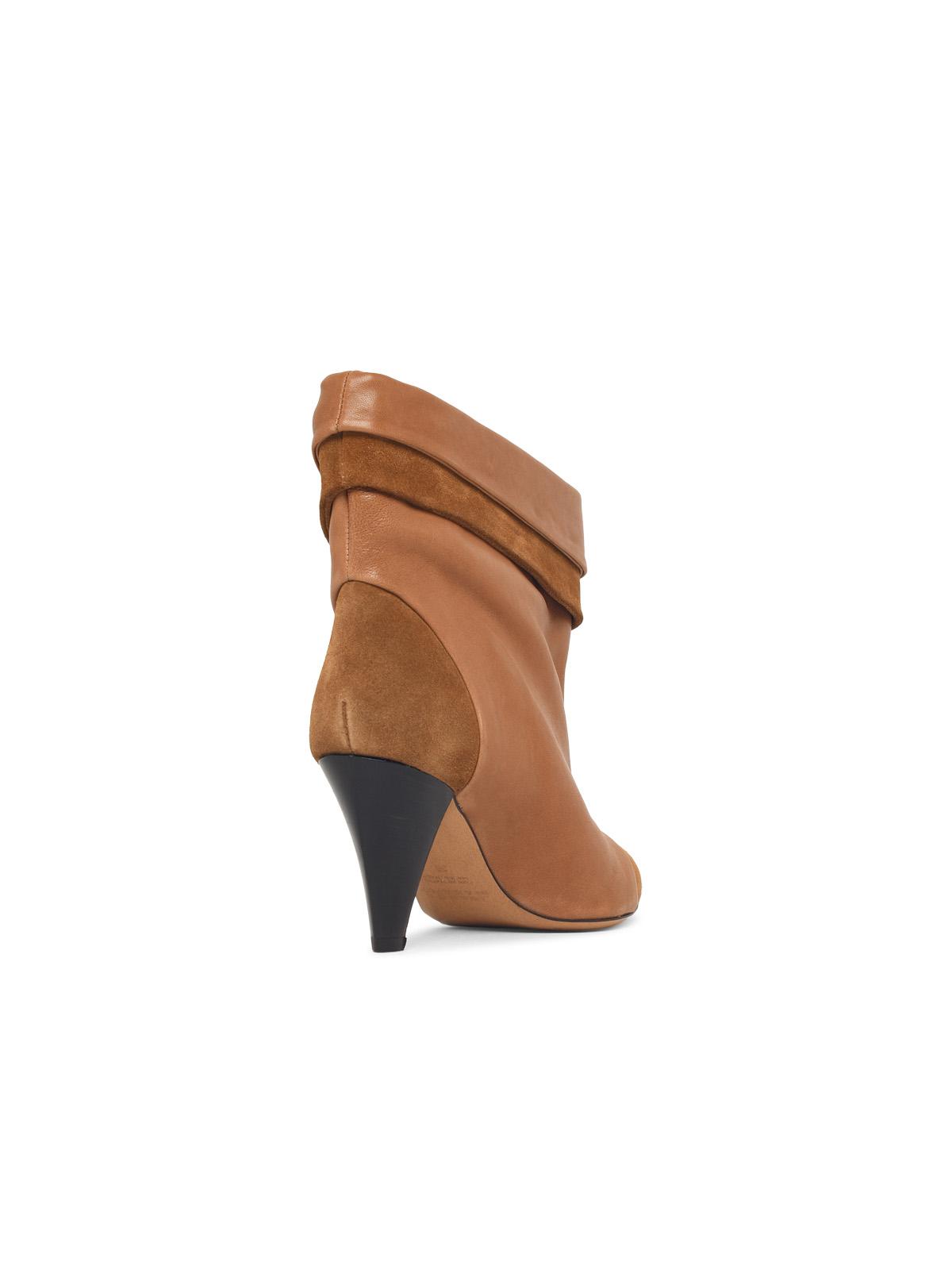 Isabel Marant 'Lyone' Ankle Boots In Cognac Brown Leather And Suede Women ISABEL MARANT