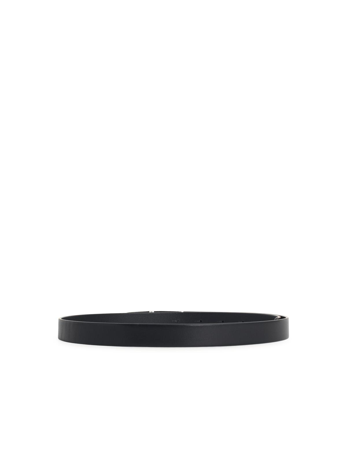 Diesel 'B-D Logo 2.0' Black Leather Belt Women DIESEL