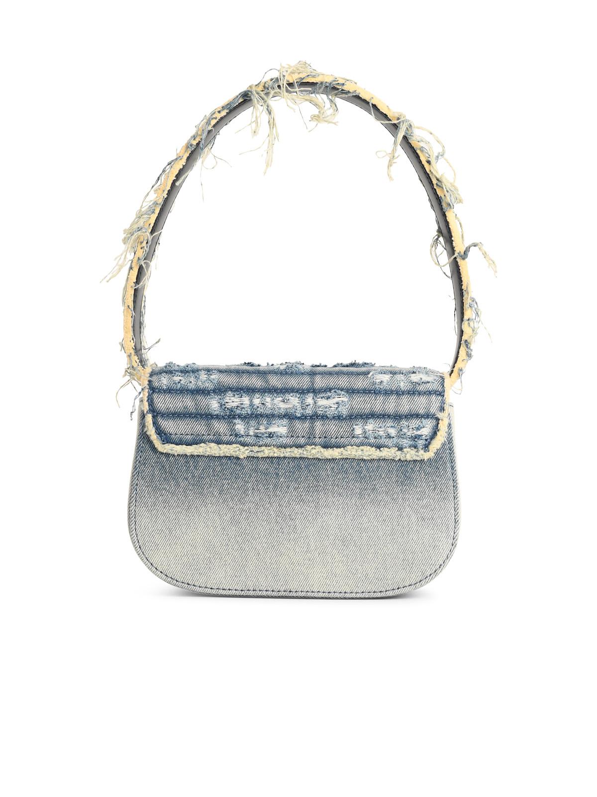 Diesel '1Dr' Shoulder Bag In Light Blue Leather And Tela Women DIESEL