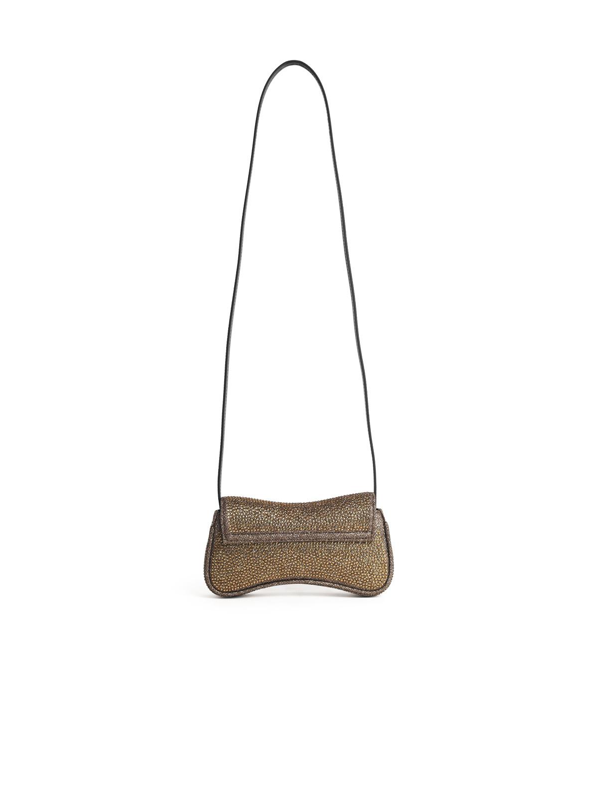 Diesel 'Play' Small Crossbody Bag In Gold Polyester Blend Women DIESEL
