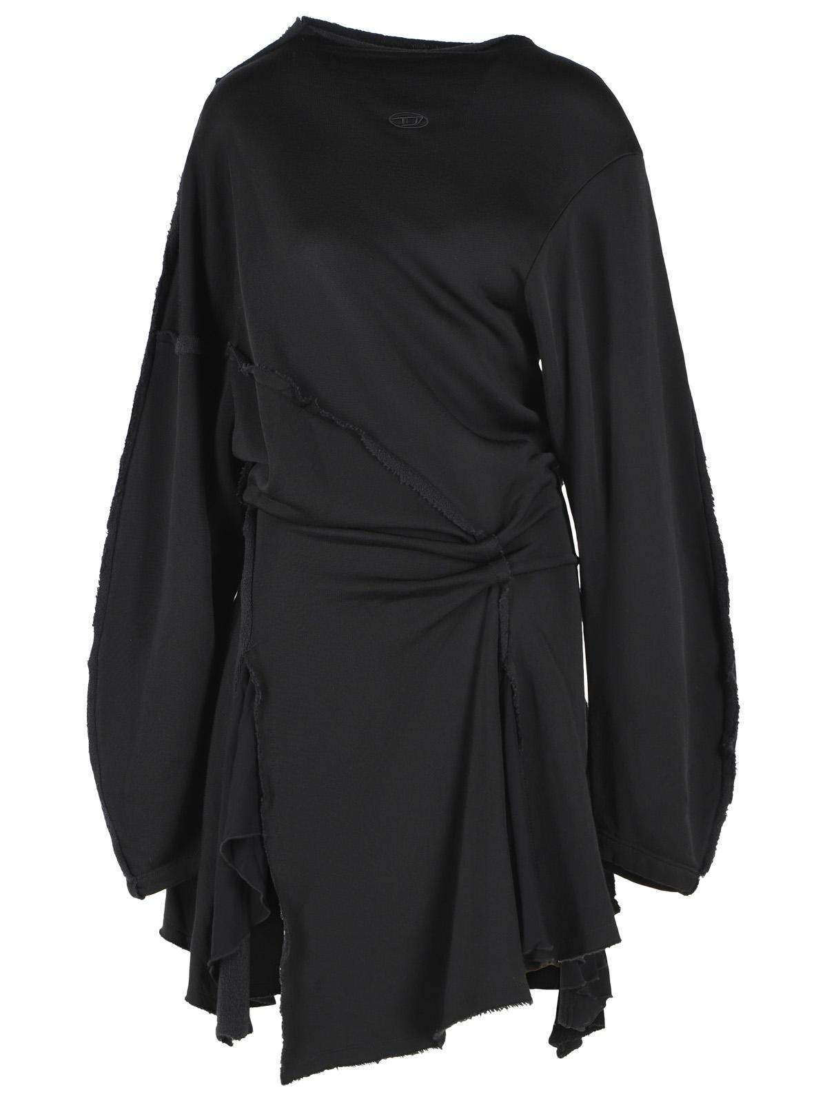 Diesel 'D-Ranya' Mini Dress In Misot Rayon And Black Cotton Women DIESEL