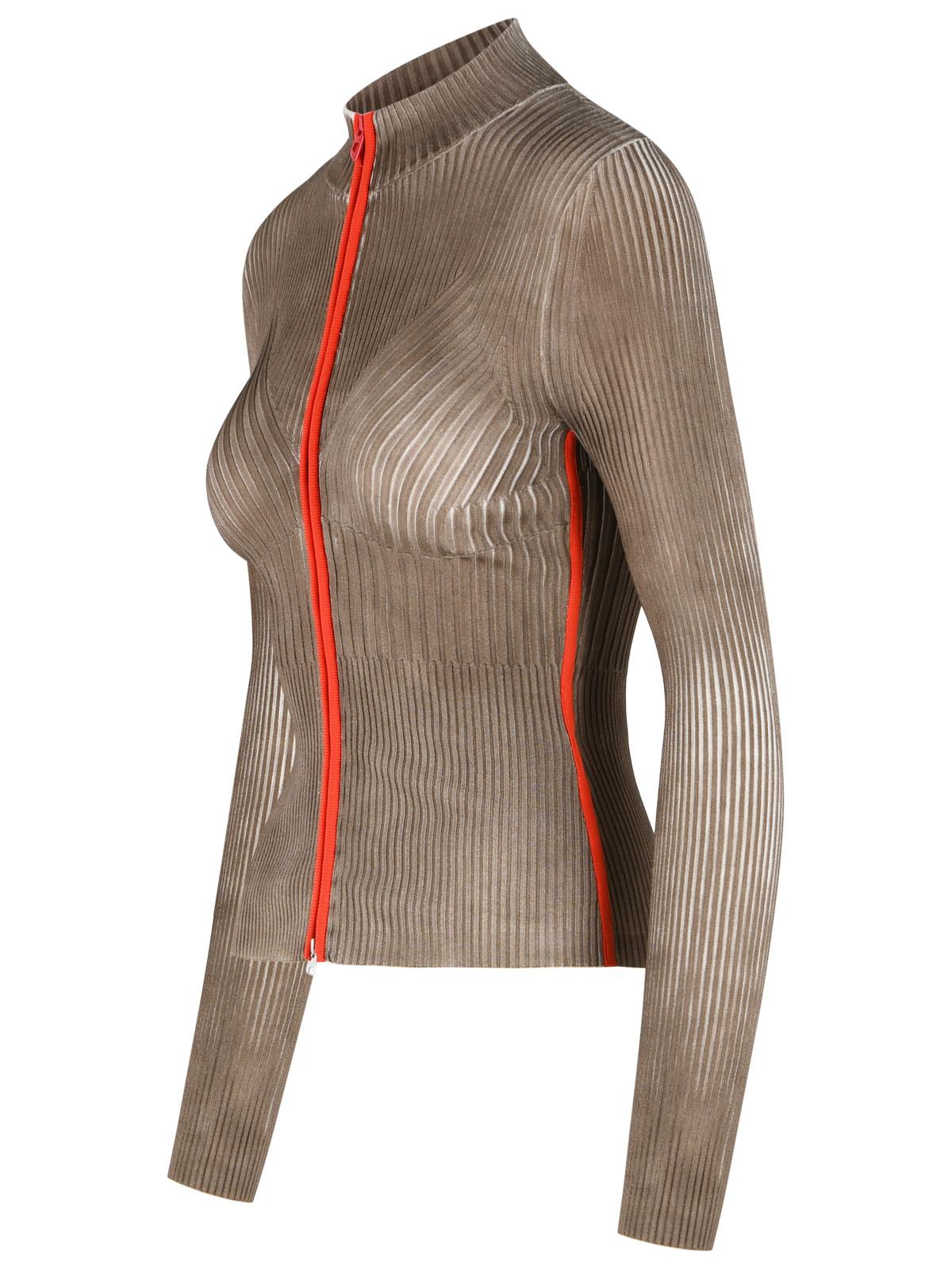 Diesel 'Sarma' Ribbed Cardigan In Red/Brown Rayon Blend Women DIESEL