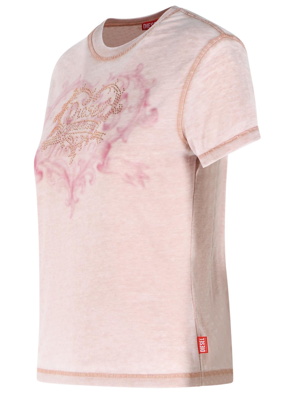 Diesel 'Ila' Pink Cotton Blend T-Shirt Women DIESEL