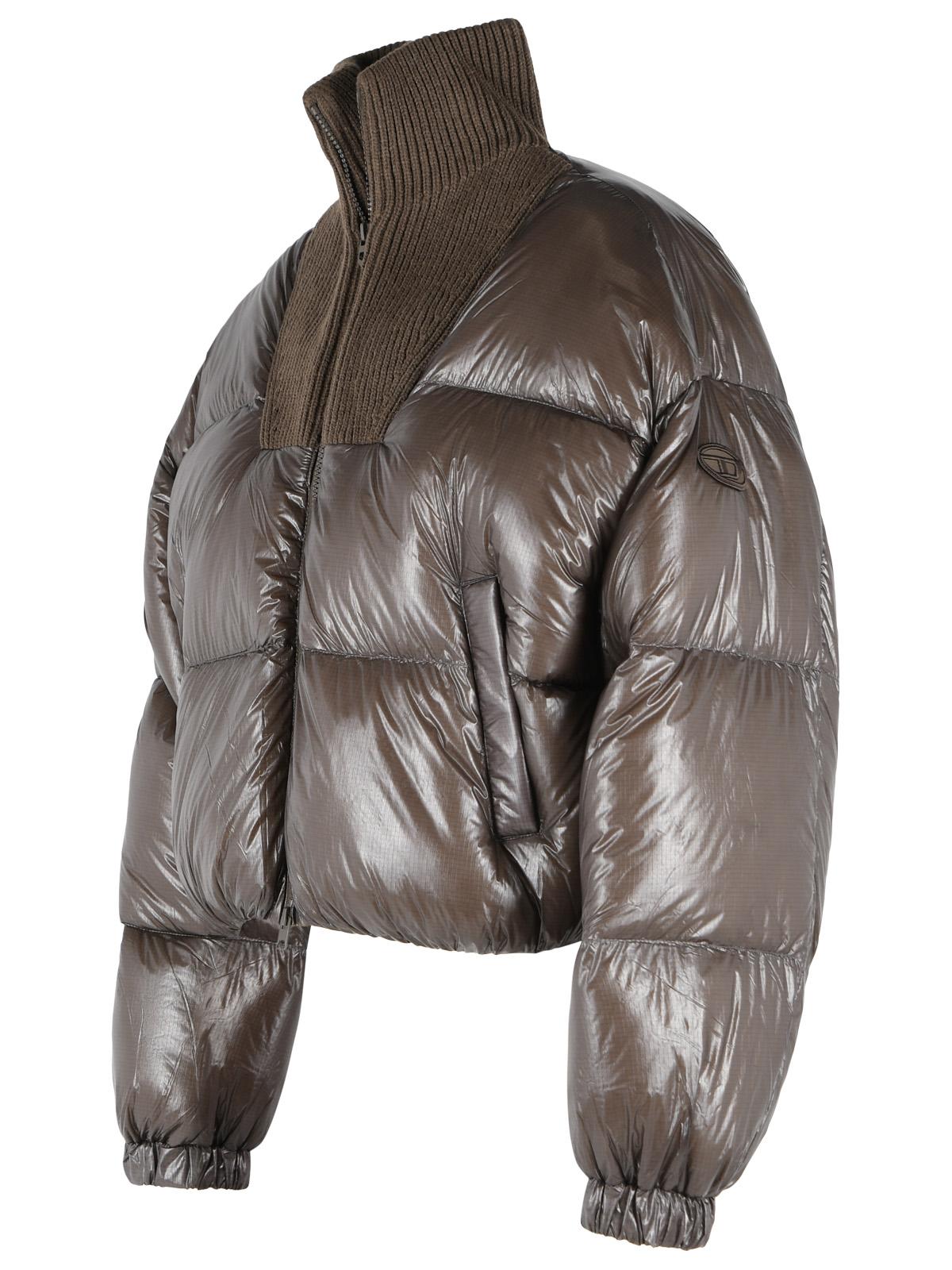 Diesel 'W-Arrior' Brown Polyamide Down Jacket Women DIESEL