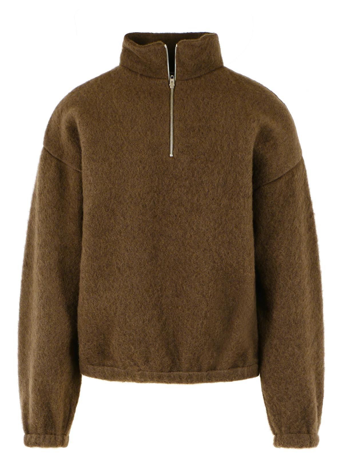 Jil Sander Brown Wool Fleece Sweatshirt Men JIL SANDER