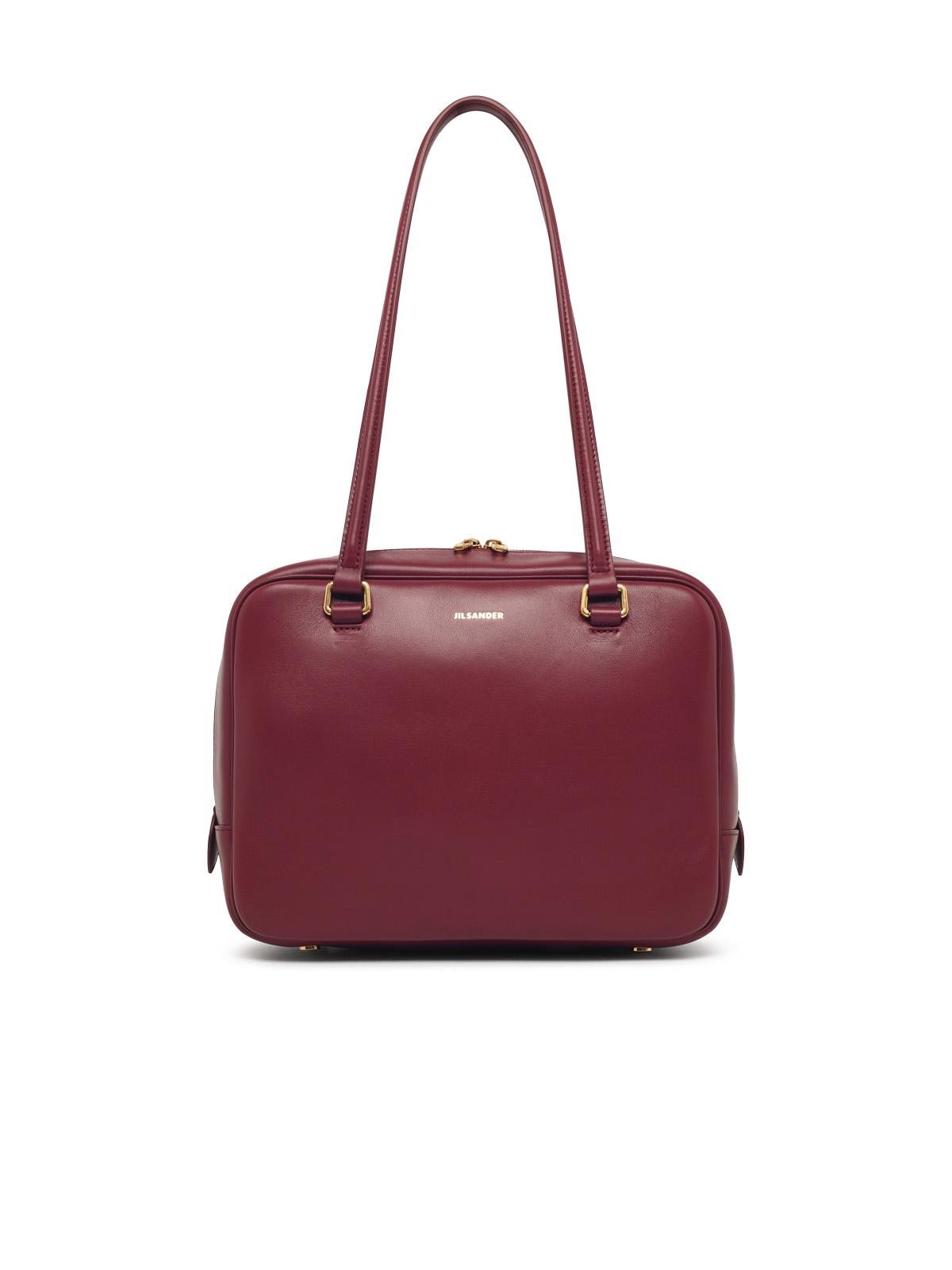 Jil Sander Medium 'Vision' Burgundy Leather Bag Women JIL SANDER