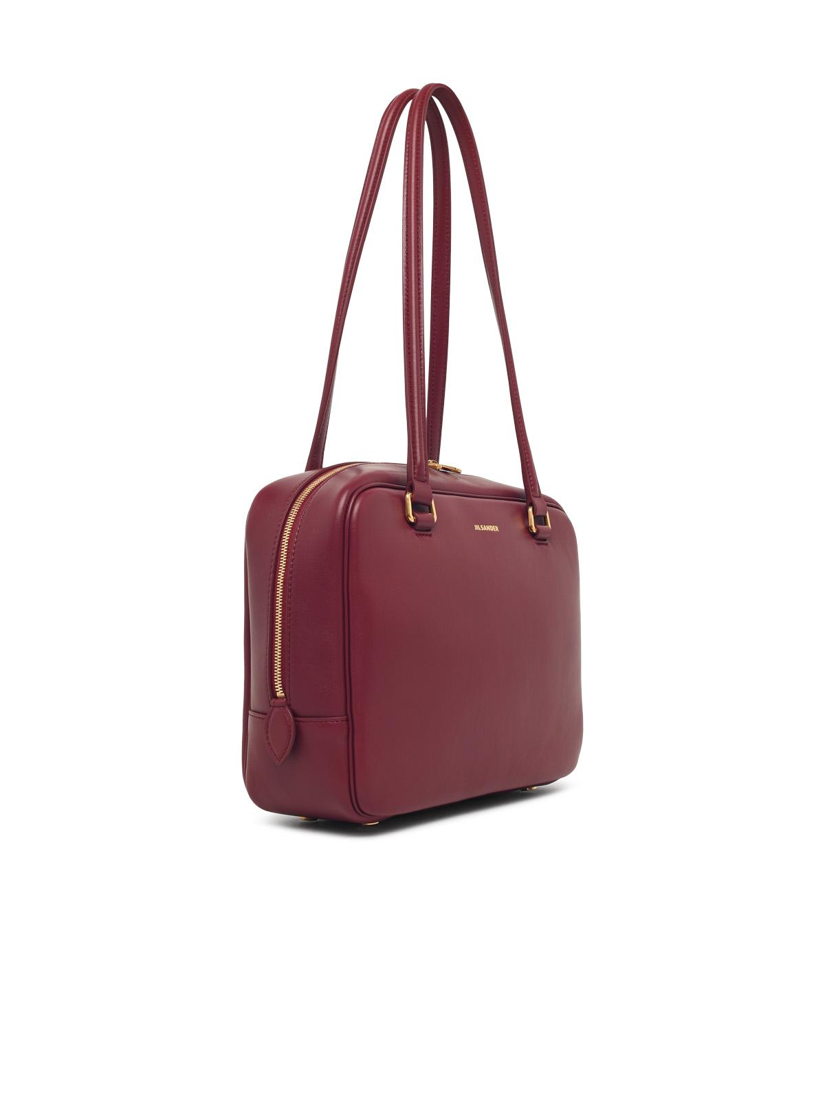 Jil Sander Medium 'Vision' Burgundy Leather Bag Women JIL SANDER