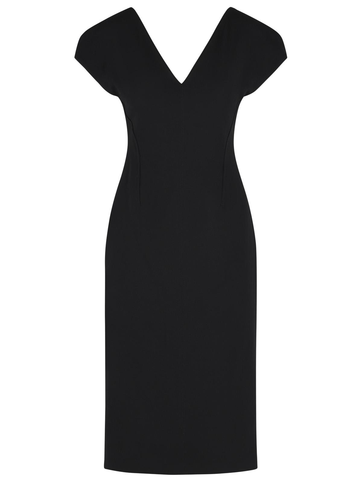 Jil Sander Black Virgin Wool Midi Dress Women JIL SANDER