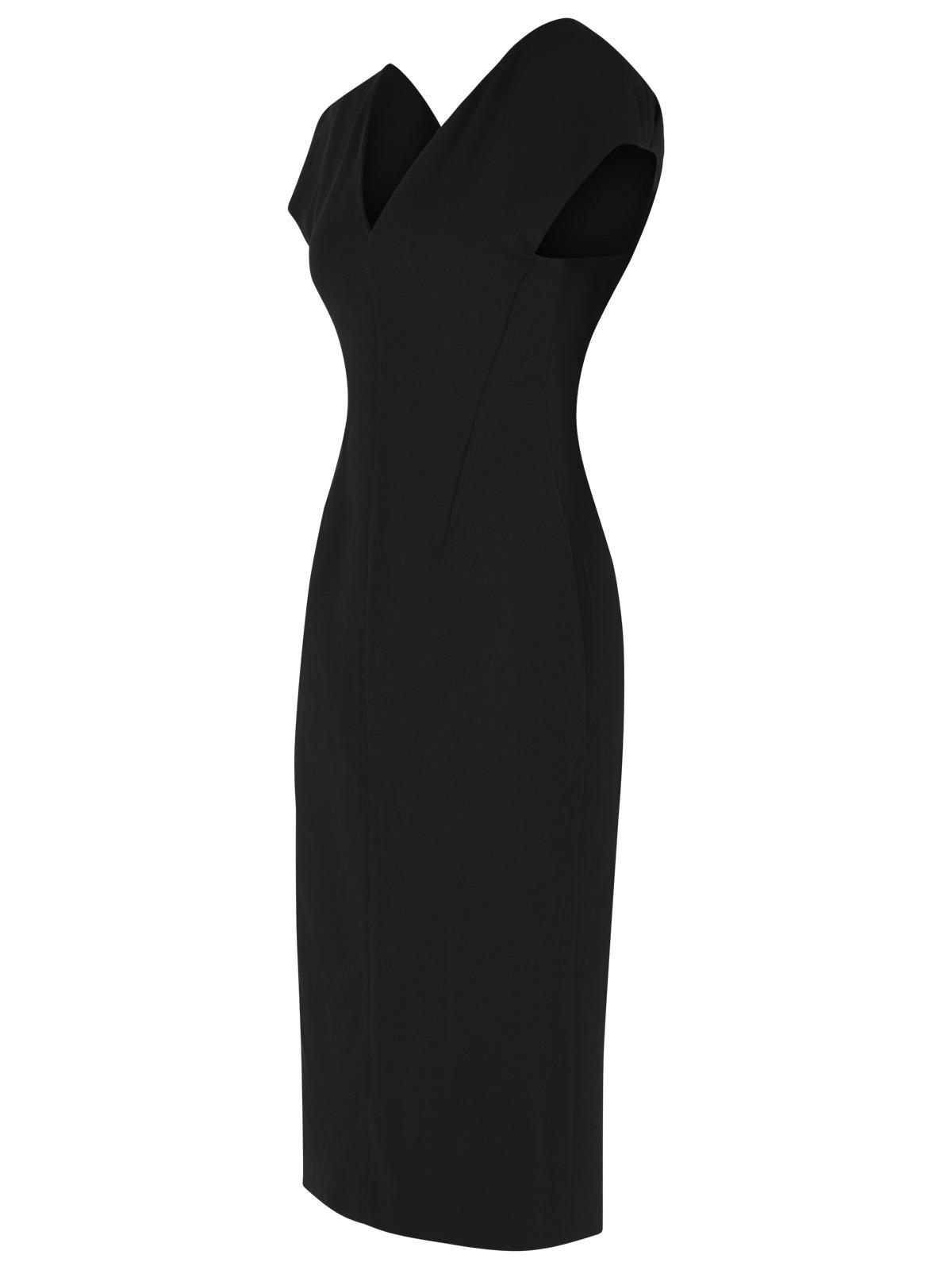 Jil Sander Black Virgin Wool Midi Dress Women JIL SANDER