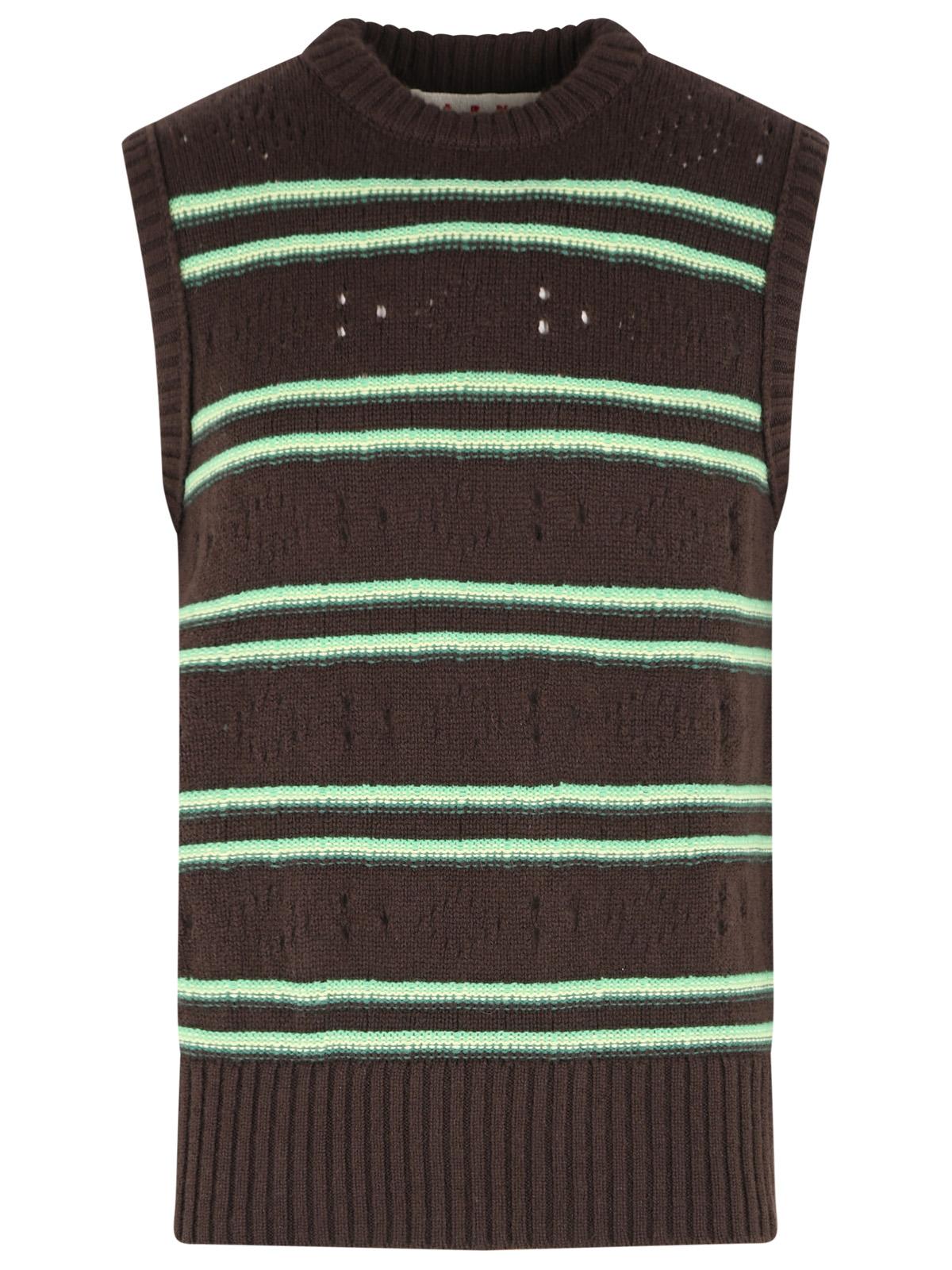 Marni Brown Cashmere Vest Men MARNI