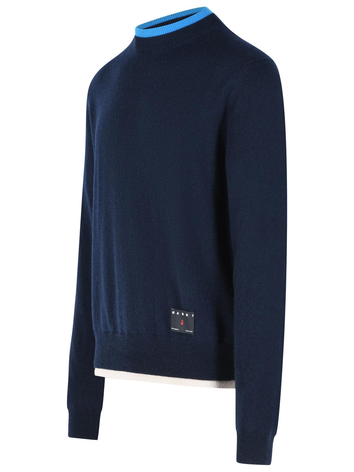 Marni Blue Cashmere Sweater Men MARNI