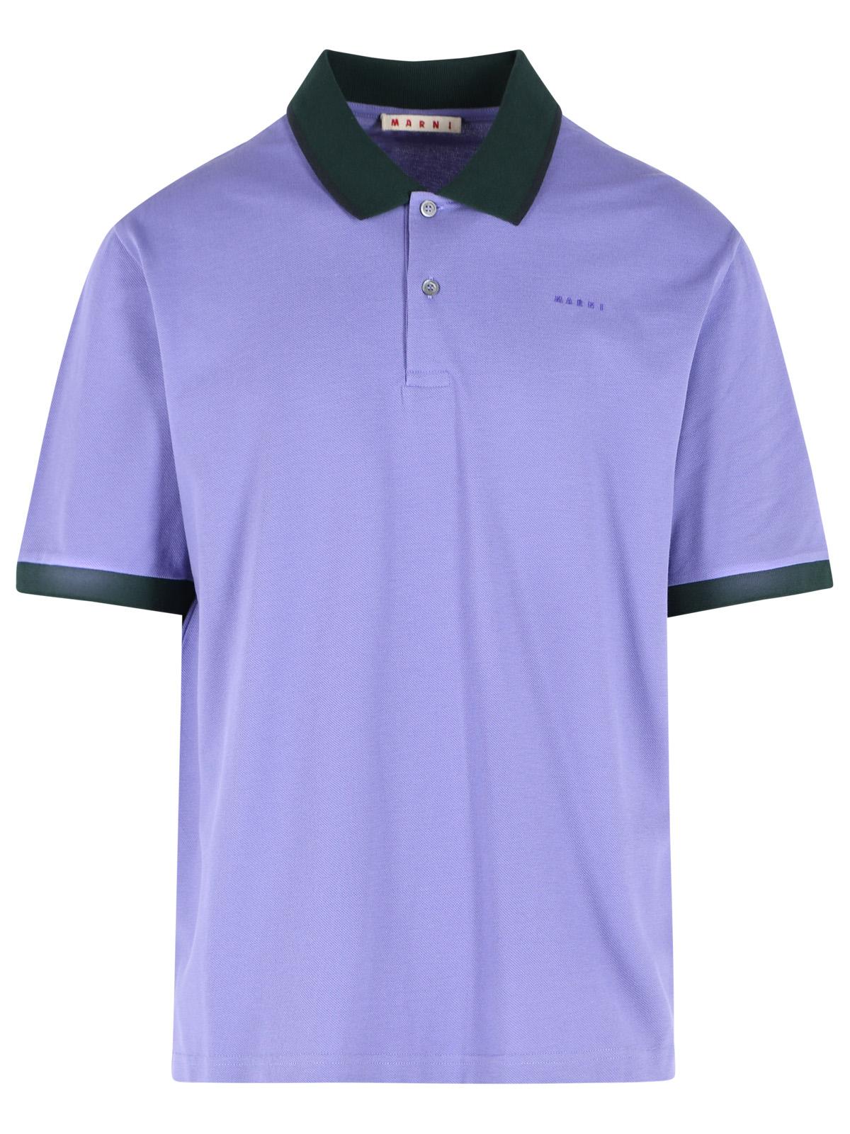 Marni Purple Cotton Polo Shirt Men MARNI
