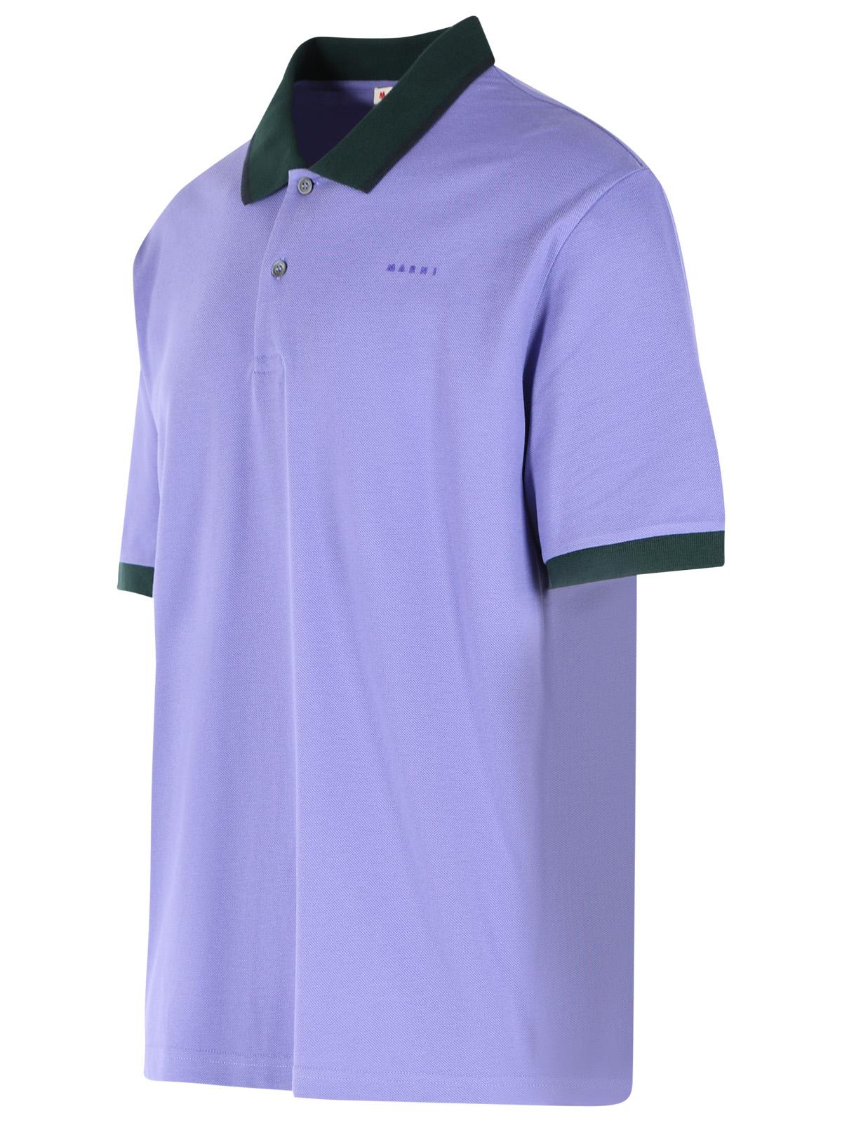 Marni Purple Cotton Polo Shirt Men MARNI