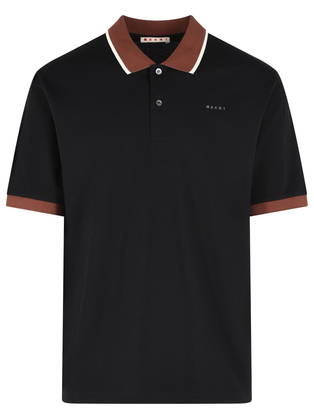 Marni Black Cotton Polo Shirt Men MARNI