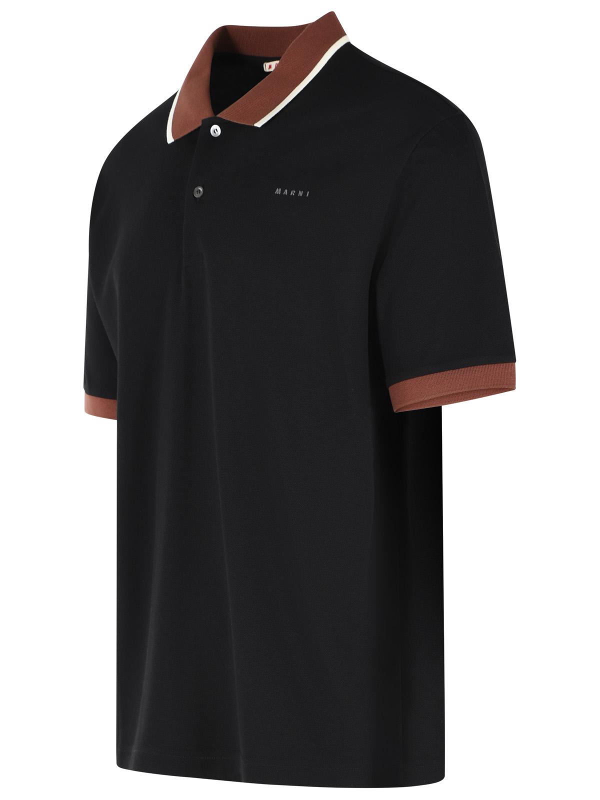 Marni Black Cotton Polo Shirt Men MARNI