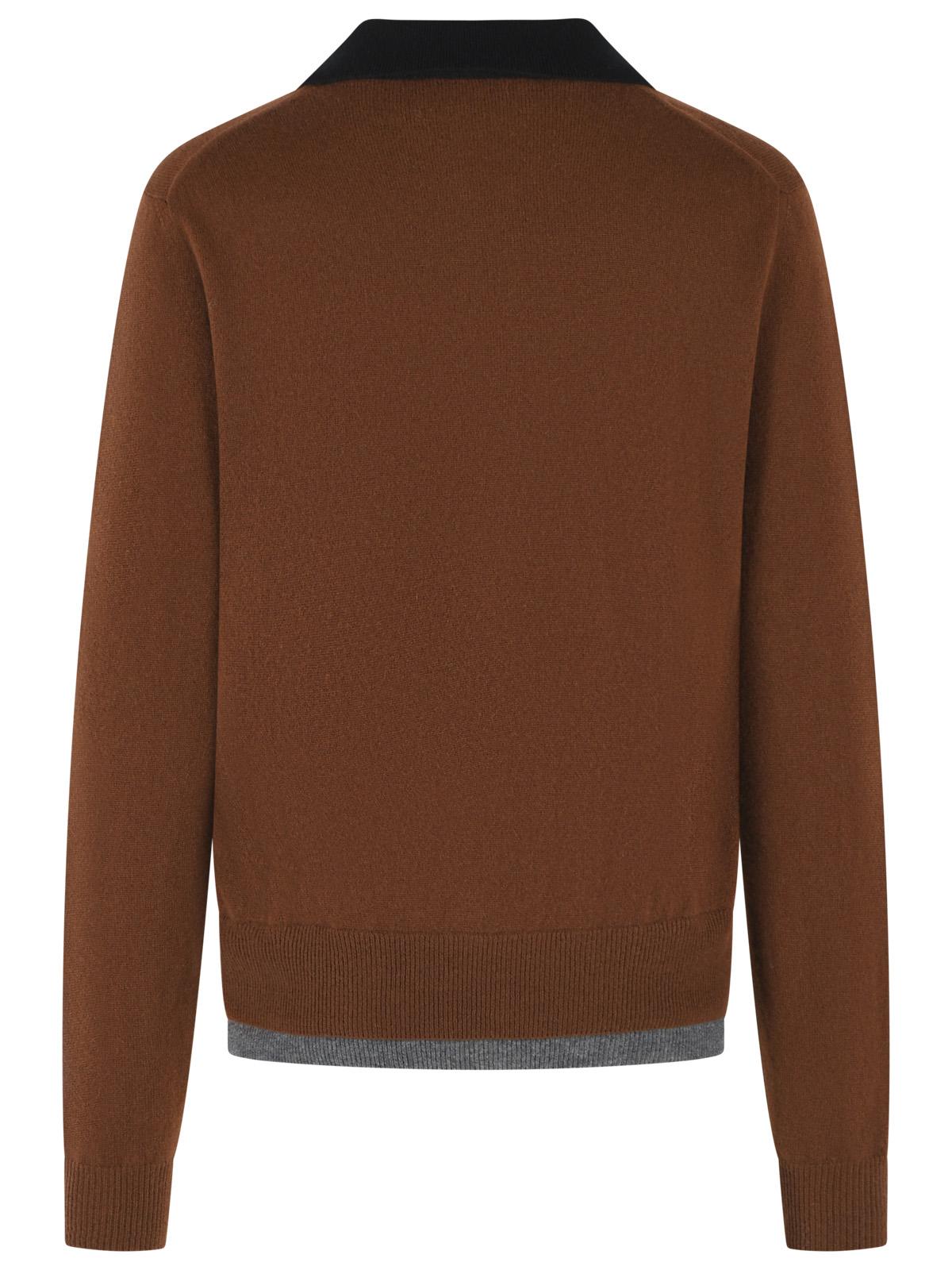 Marni Brown Cashmere Polo Shirt Men MARNI