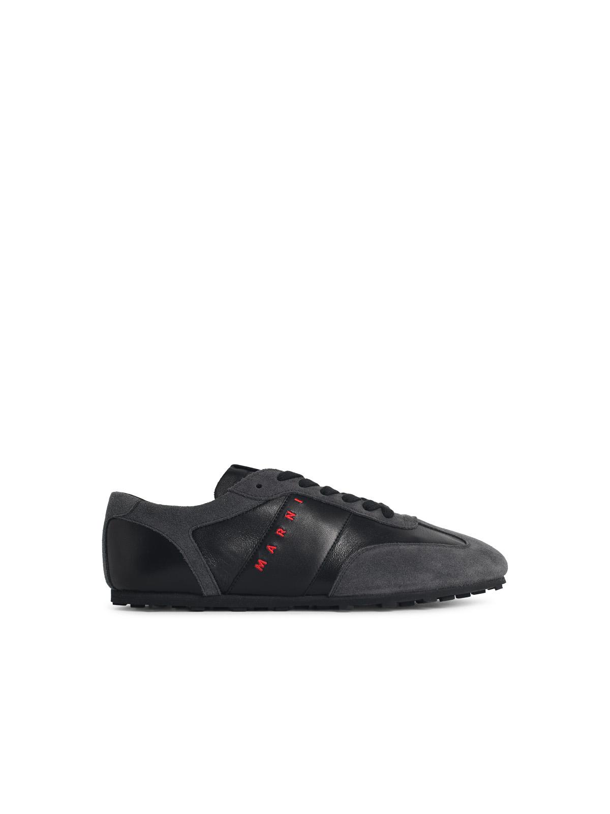 Marni 'Softy Soccer' Black And Grey Leather Sneakers Men MARNI