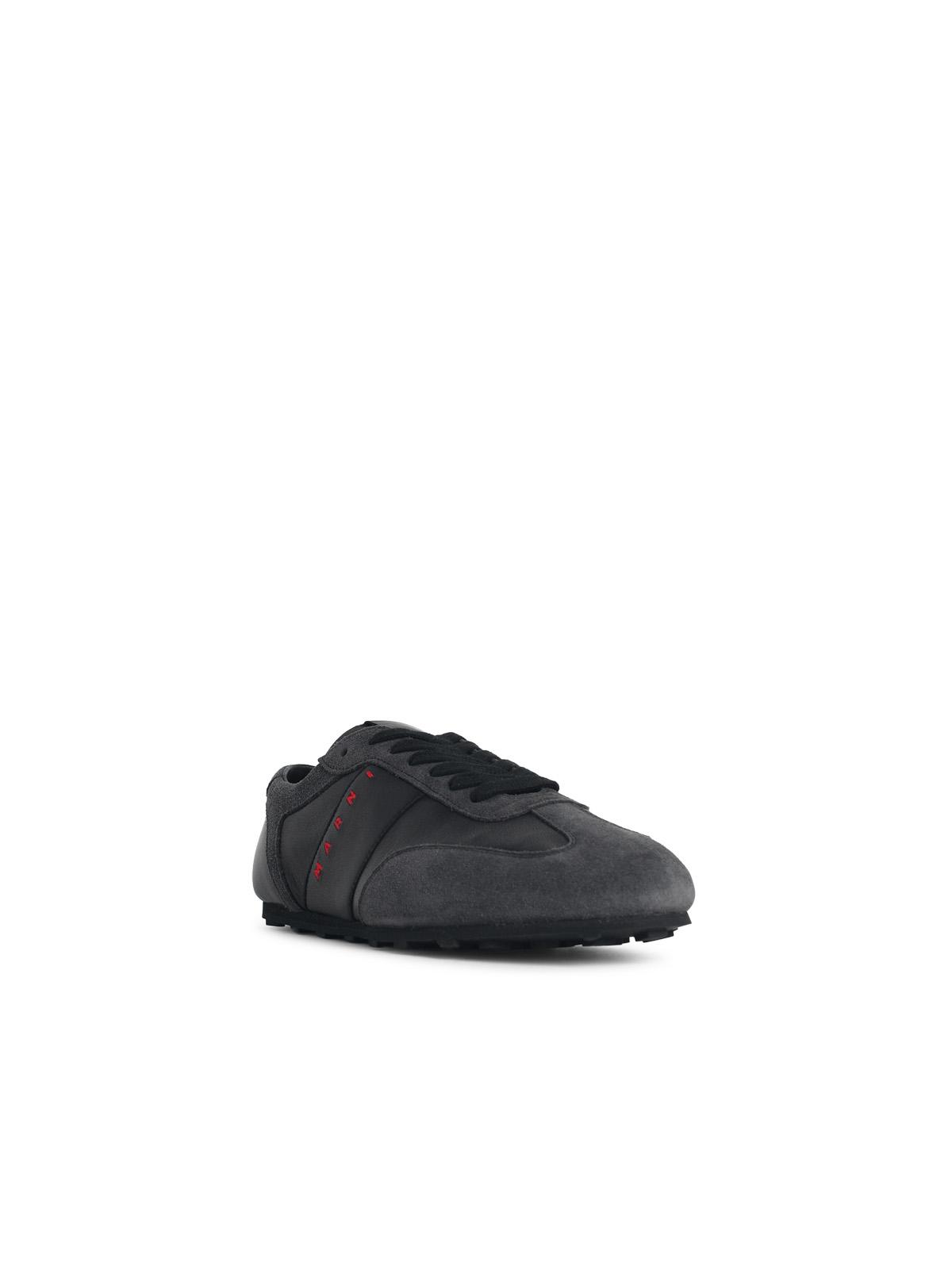 Marni 'Softy Soccer' Black And Grey Leather Sneakers Men MARNI