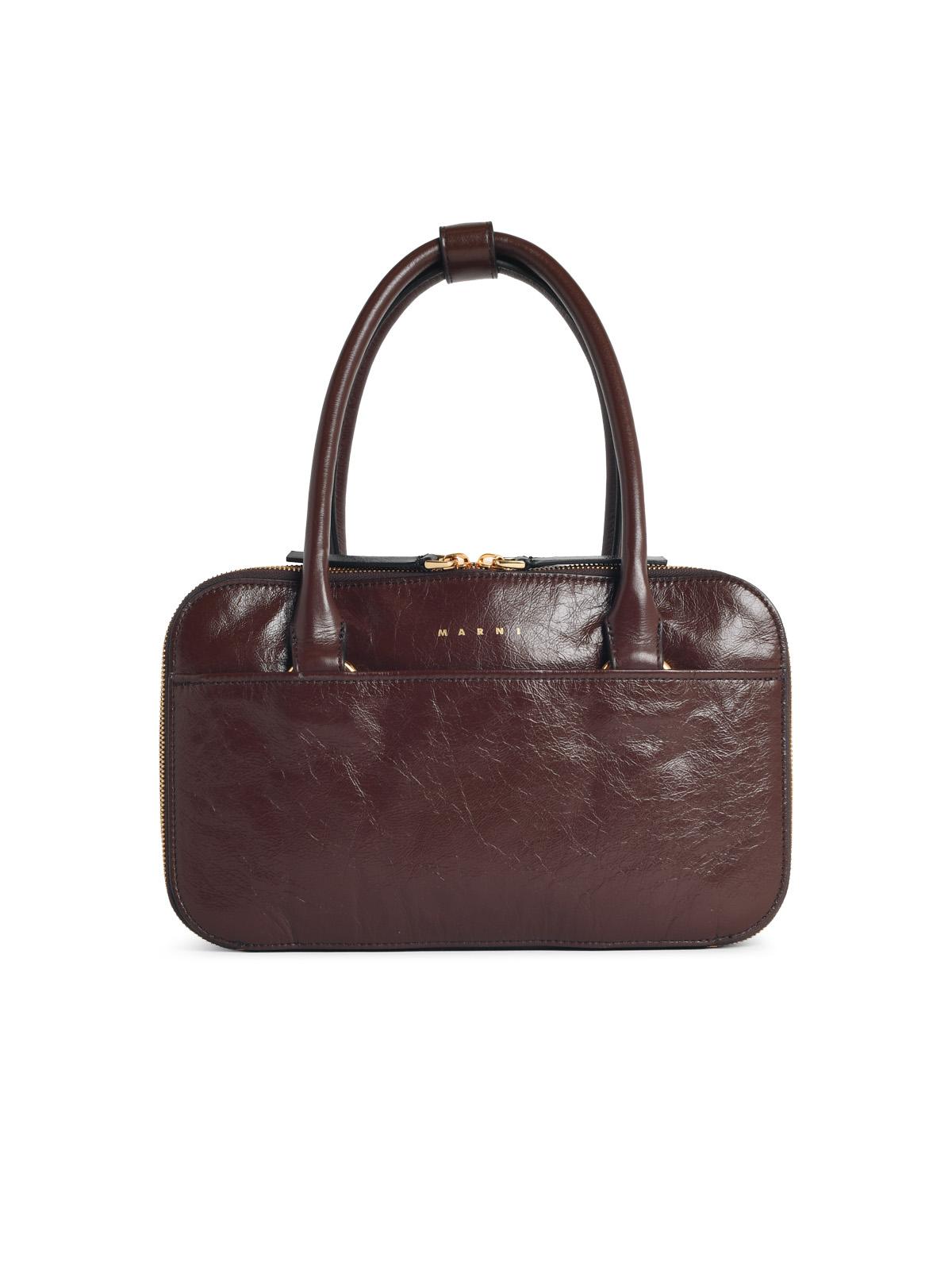 Marni 'Boxyne' 'Sudan' Small Brown Leather Bag Women MARNI