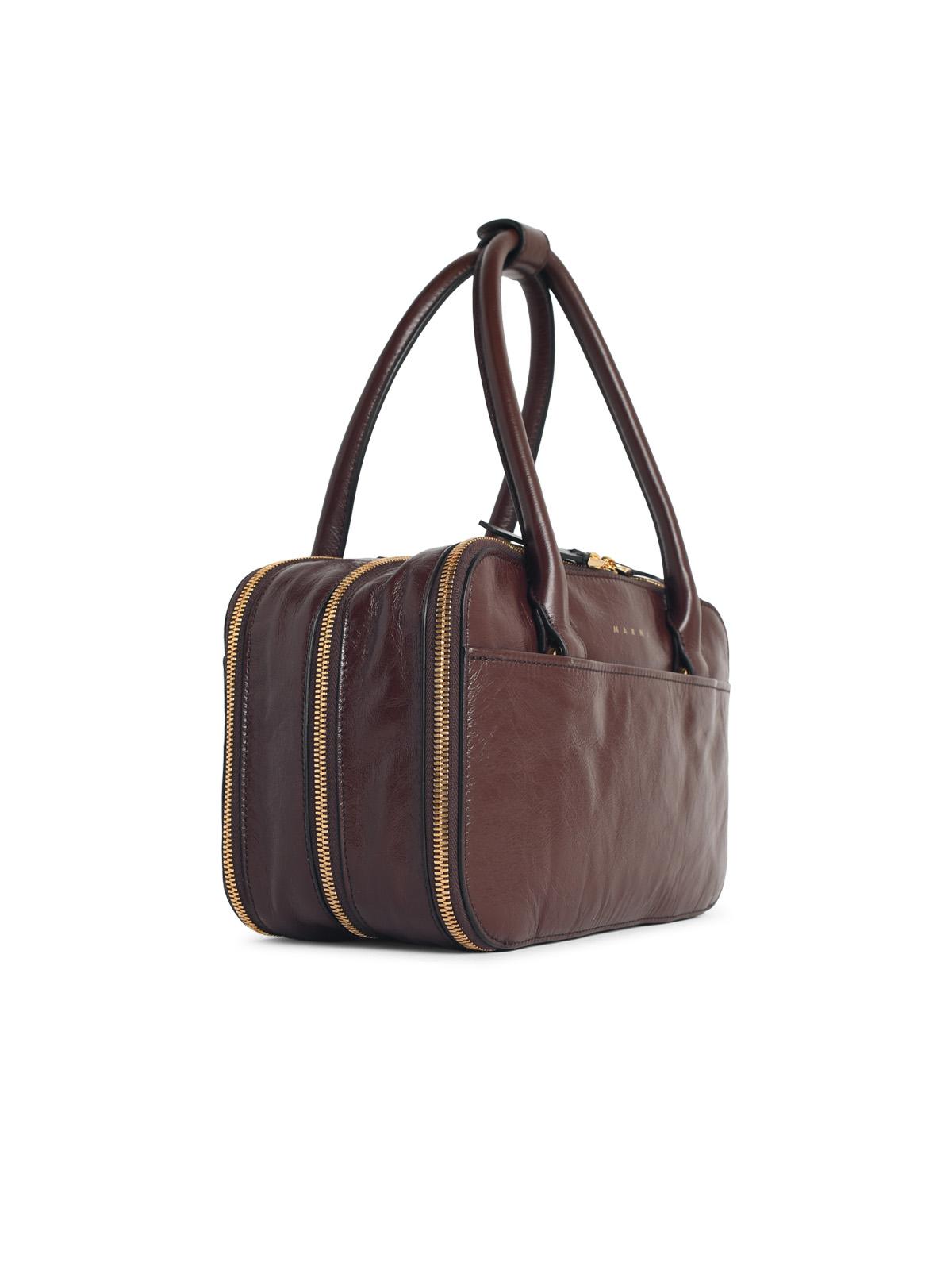 Marni 'Boxyne' 'Sudan' Small Brown Leather Bag Women MARNI