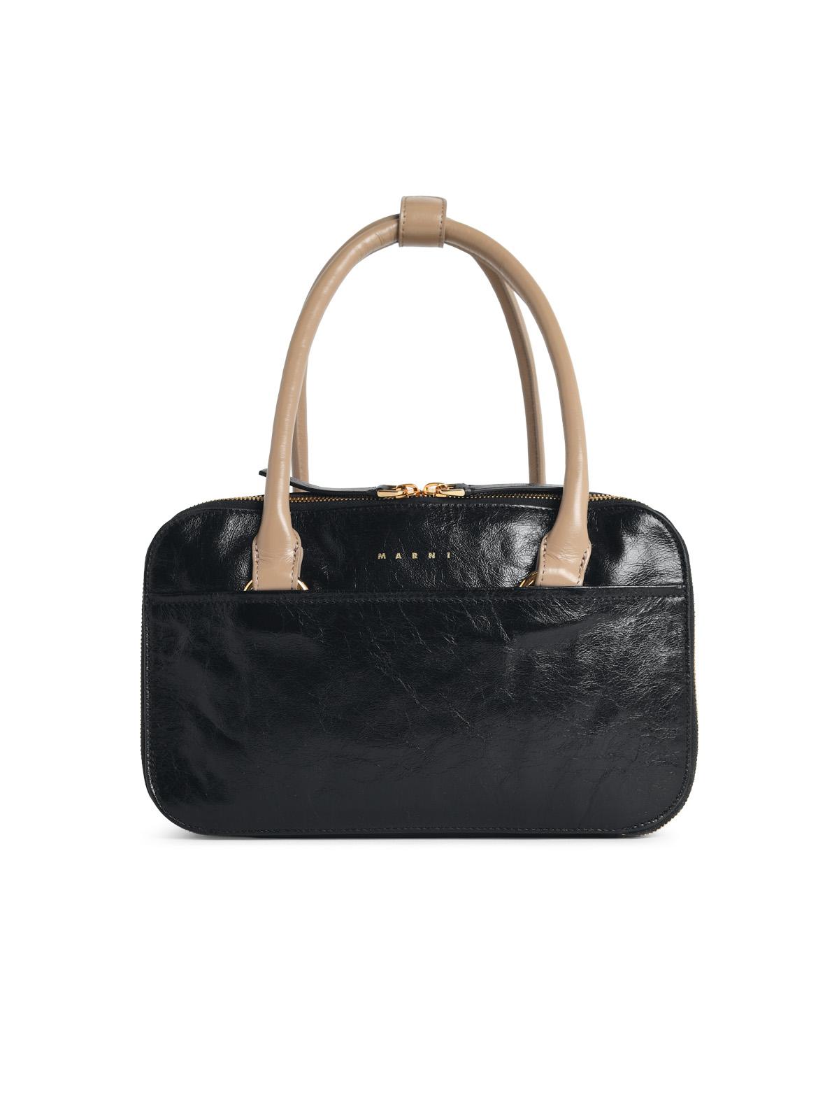 Marni Small 'Boxyne' Bag In Black Brown And Taupe Leather Women MARNI